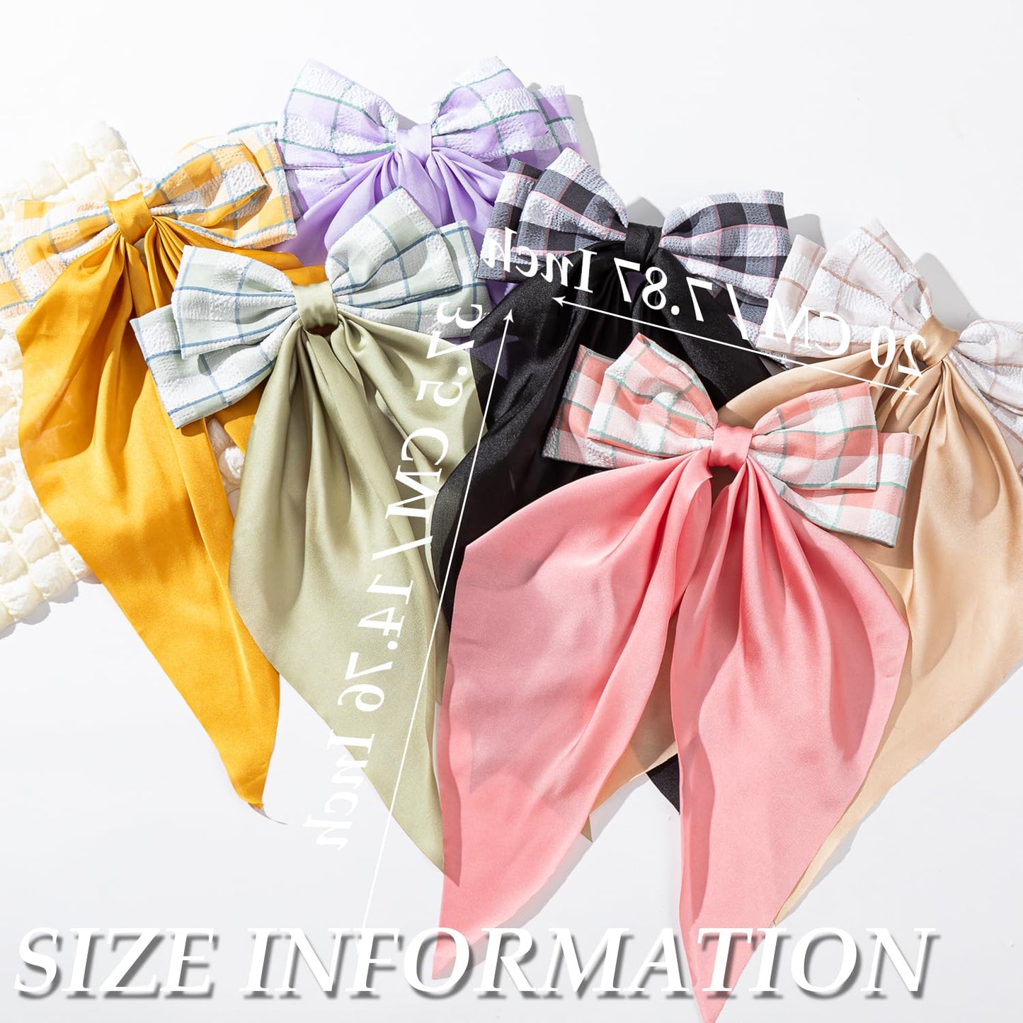Hair Bows for Women & Girls - Nonslip Bow-knot Claw Clips for Thick & Thin Hair, Big Hair Bows (6 PCS)