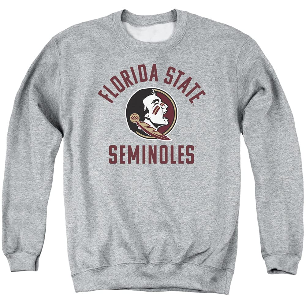 Florida State University Official Seminoles Logo Unisex Adult Crewneck Sweatshirt,Athletic Heather, 2X-Large
