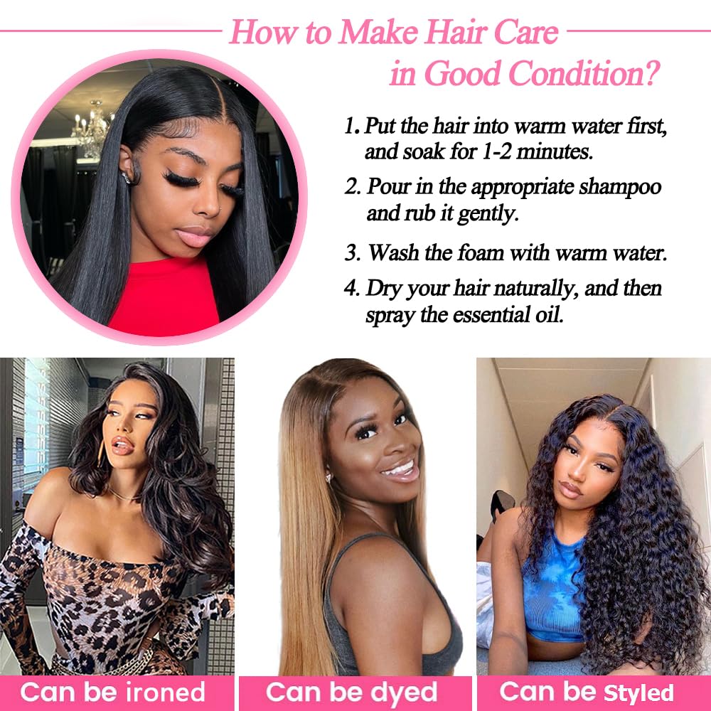 10A Straight Bundles Human Hair 22 24 26 Inch Brazilian Straight Human Hair 3 Bundles 100% Unprocessed Virgin Remy Weave Bundles Human Hair 1B Natural Black