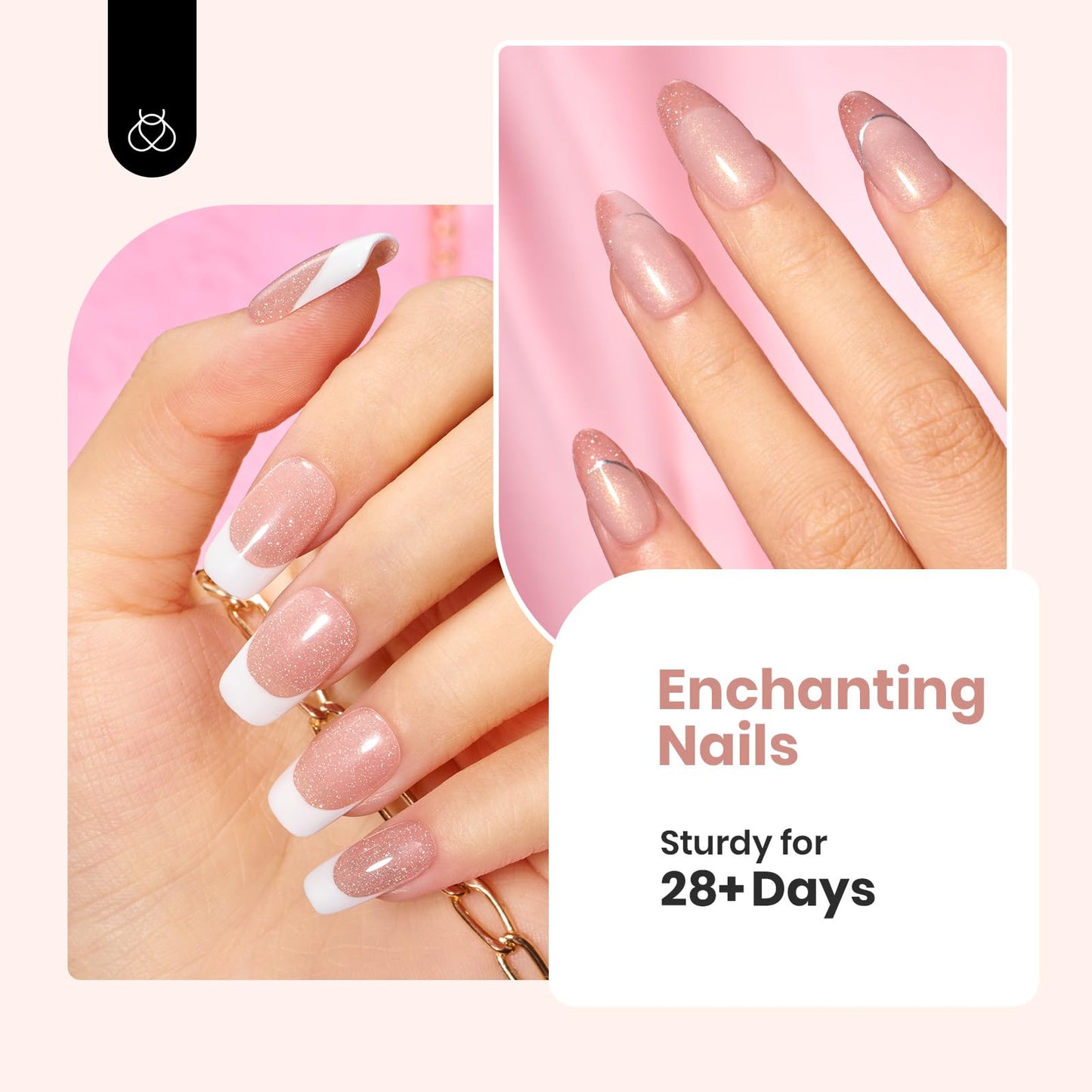 Beetles Rubber Base Color Gel Nail Polish, 6 Colors 5 IN 1 Nude Rubber Base Gel Neutral Sheer Pink Peach Glitter Gel Nail Polish for Thin Nails Soak Off Nail Art Design Gifs for Women