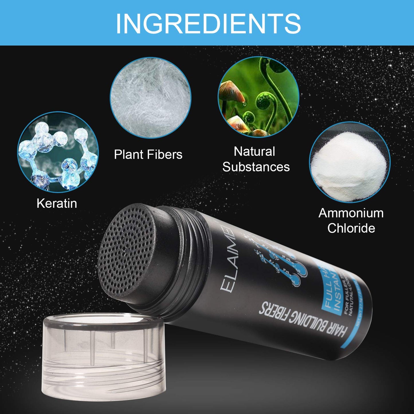 Hairline powder Hair fiber natural hair fiber Apply to men women Get thick hair Conceals Hair Loss (Dark Brown)
