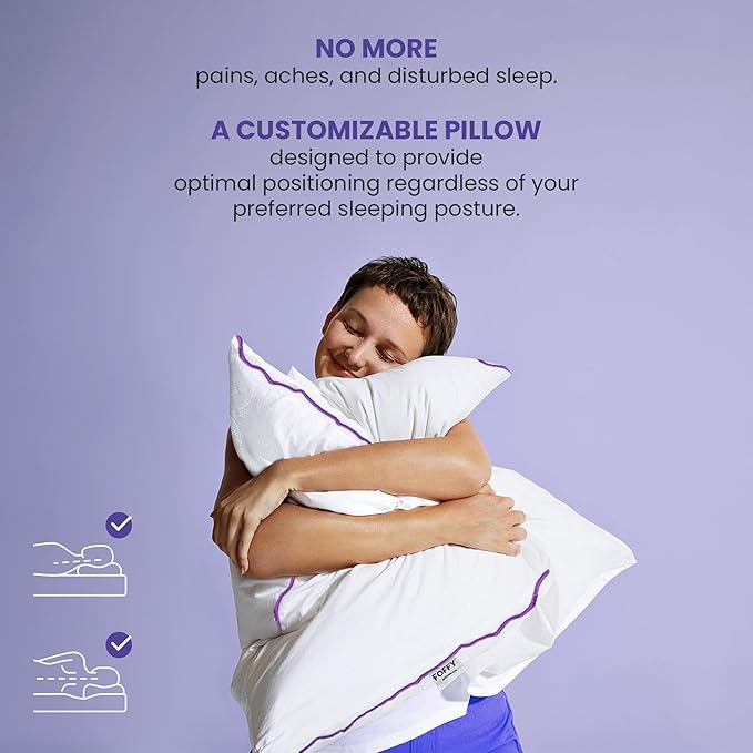 Adjustable Soft Bed Pillow for Back, Stomach, and Side Sleepers, Supportive, Cotton, Viscose, Breathable and Oeko-Tex Certified (King)