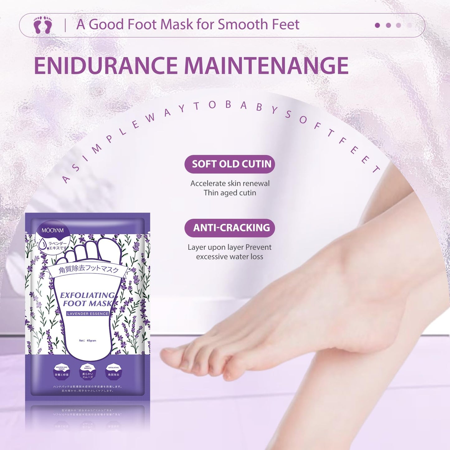 GUOYAOLIFU Hydrating Hand Foot Masks Set,Moisturizing Hand Mask for Dry Hand,Exofliating Foot Mask for Peeling Away Dead Skin Calluses,5 Pack Glove Mask&5 Pack Socks Mask for Women(Lavender)