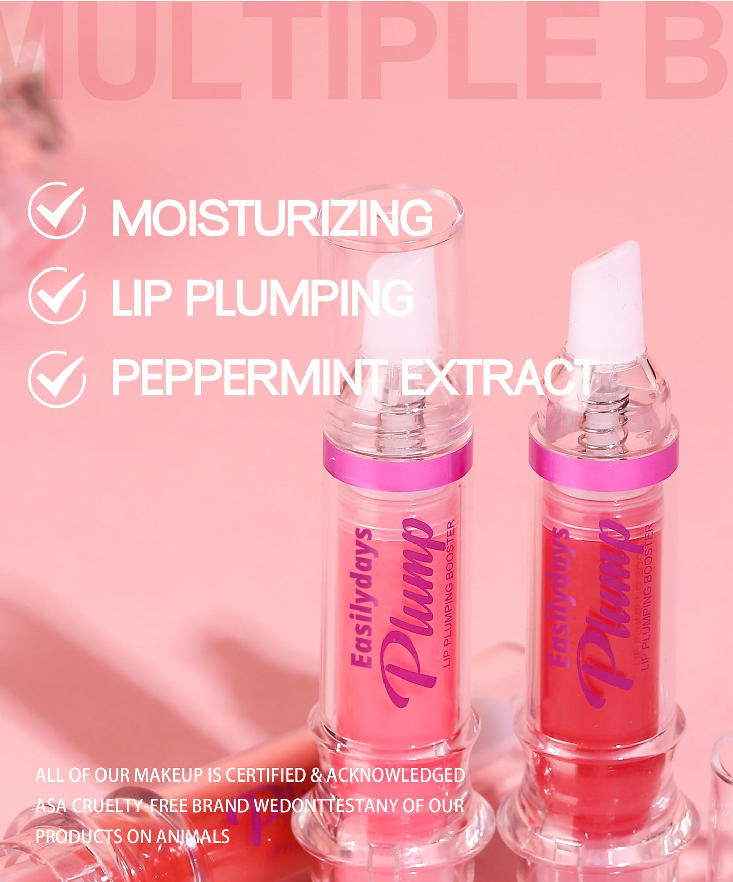 Easilydays Lip Gloss Plumper Glossy Lip Lipstick, Lifter Gloss, Hydrating, Volumizes, High-Shine, Lip Plumping Lip Glass Mirror Lip Glaze Lip Makeup, Plump And Pout Lip Plumper for Women Girls