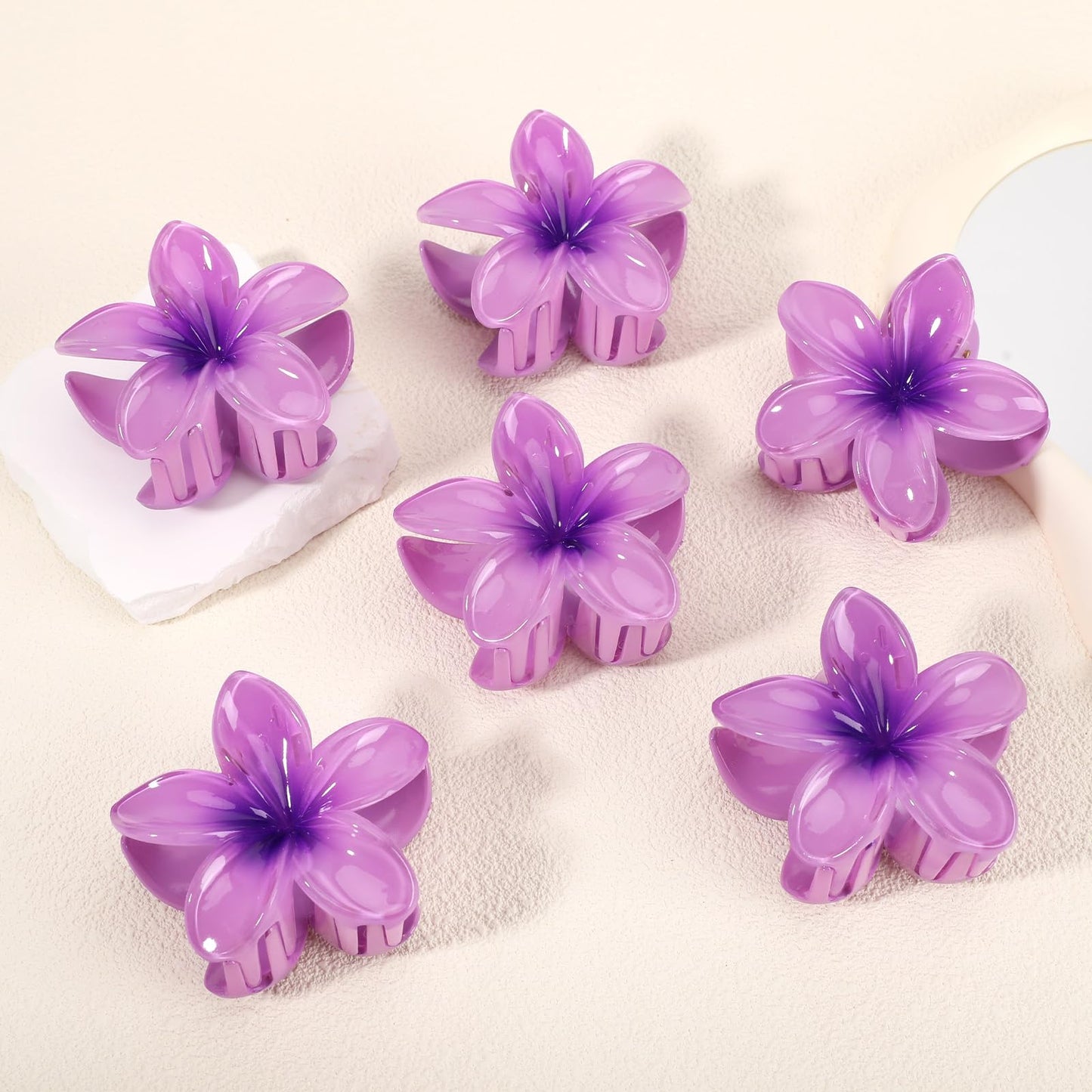 6PCS 3D Effect Flower Hair Clips Set【NO Damage】【Strong Grip】【Non-Slip】Hair Clips For Thin Hair/Thick Hair,Flower Claw Clips For Women,Multicolor C