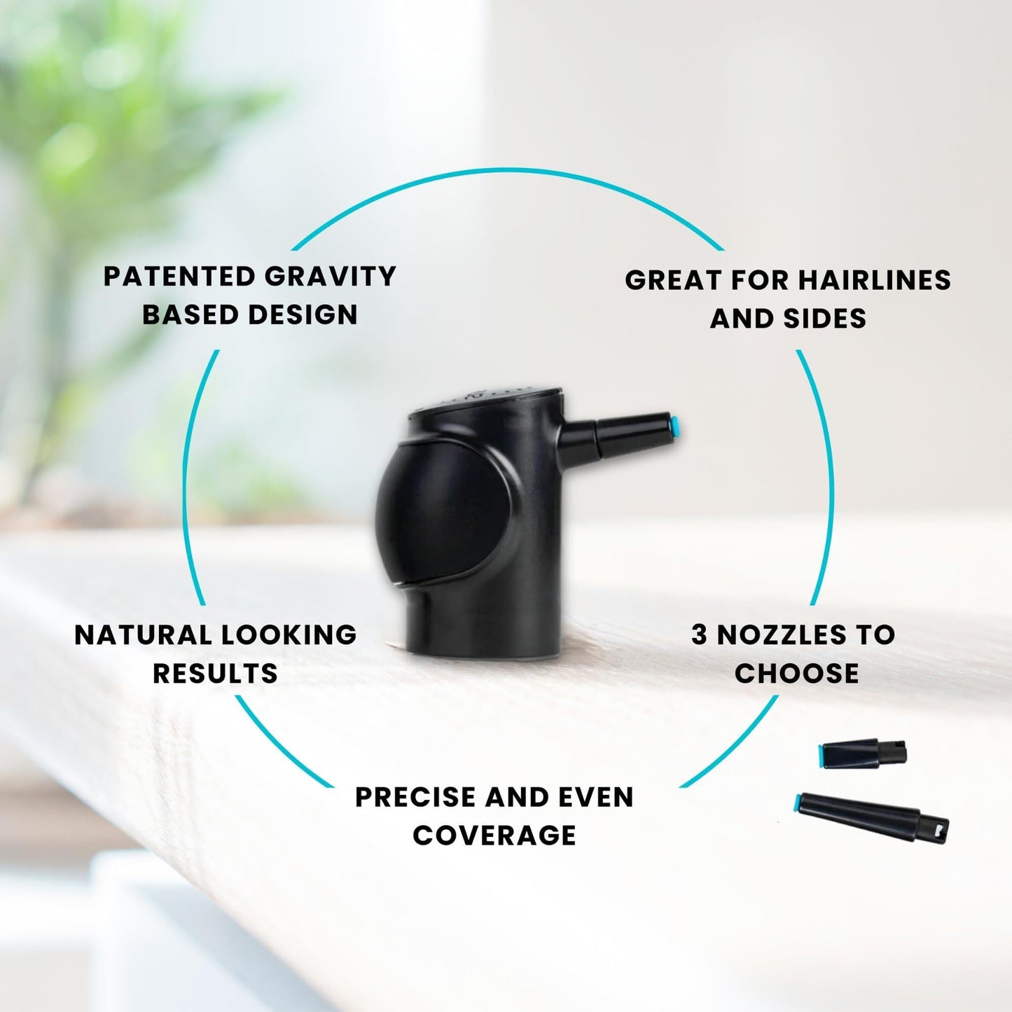 Hair Building Fibers, 15G, with BONUS Pump Applicator, Hairline Comb and 3 Nozzles, Hair and Hairline Filler Kit For Men and Woman (Black)