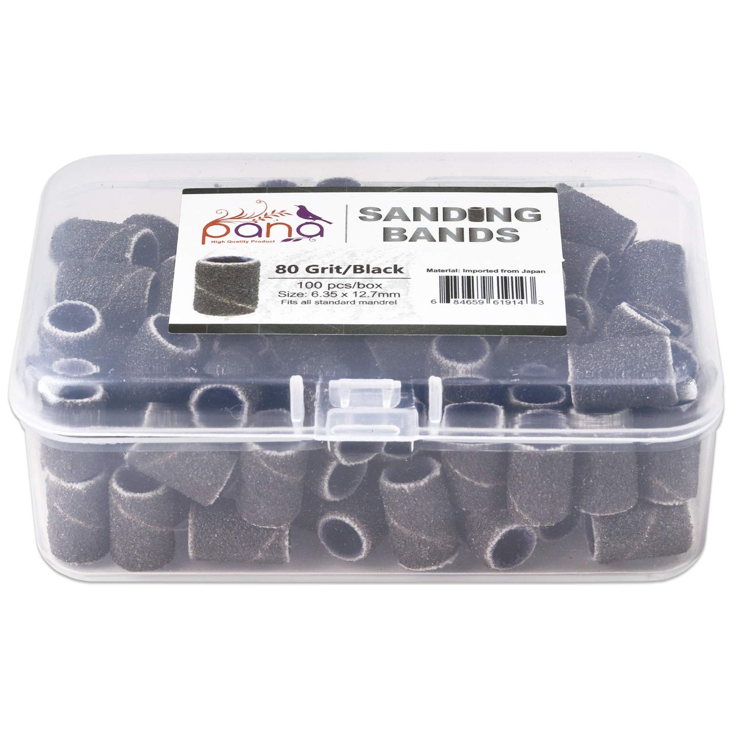 100 Pcs Large Black Nail Drill Bits Sanding Bands for Nail Drill 80 Coarse Grit – Nail File for Acrylic Nail Gel Manicures Pedicure