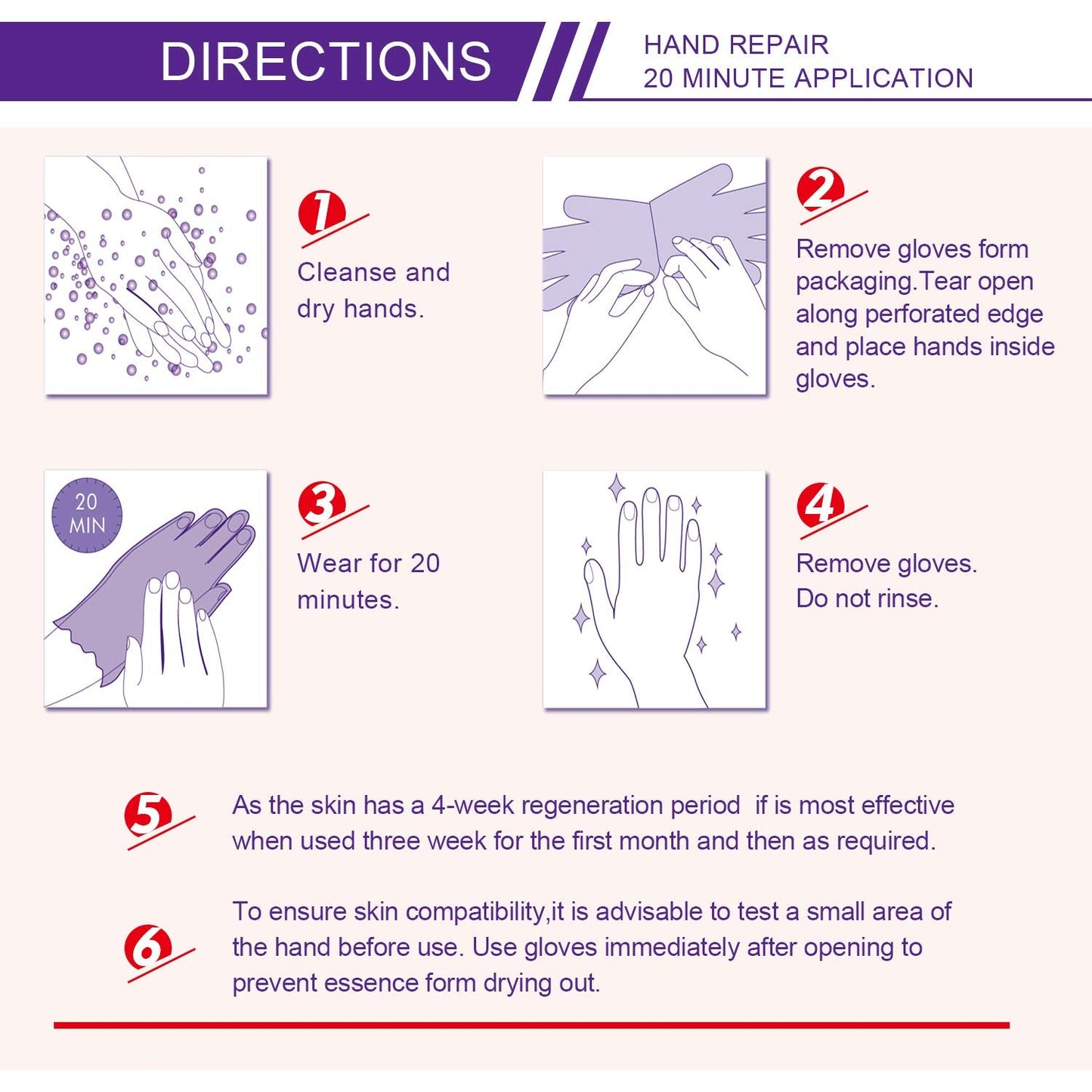 5 Pairs Hands Moisturizing Gloves, Hand Skin Repair Renew Mask Infused Collagen, Vitamins + Natural Plant Extracts for Dry, Aging, Cracked Hands (5 Pairs Hand mask)