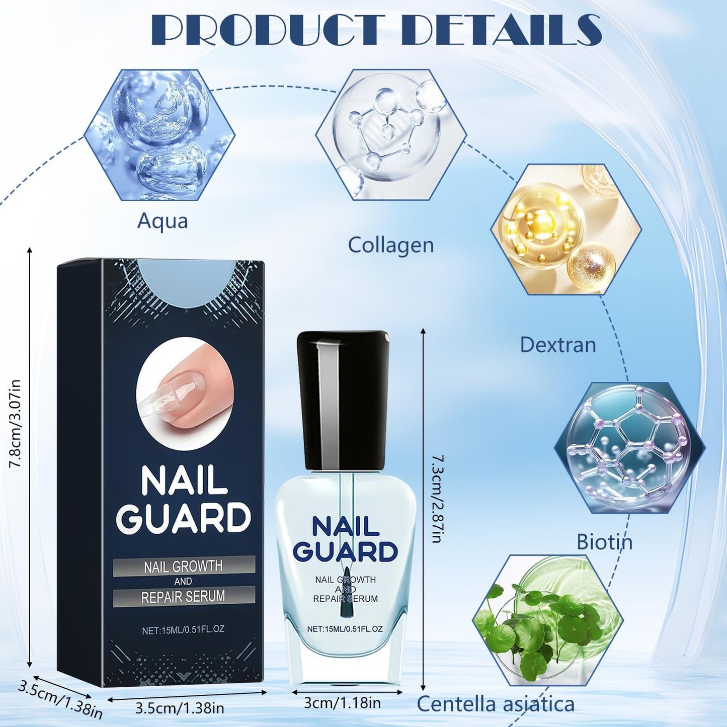 2Pcs Onyxoguard Nail Growth And Repair Serum, Onyx Guard Nail, Onyxoguard Serum, Nail Strengthener For Thin Nails And Growth
