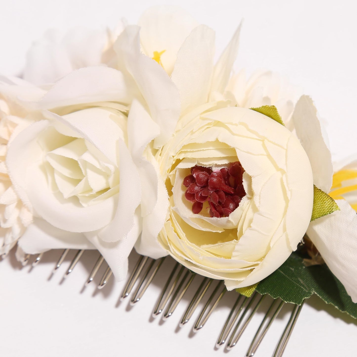 BUNNY LULU Flower Hair Clip for Women - Elegant Hair Accessory for Wedding, Party & Daily Wear (White 1)
