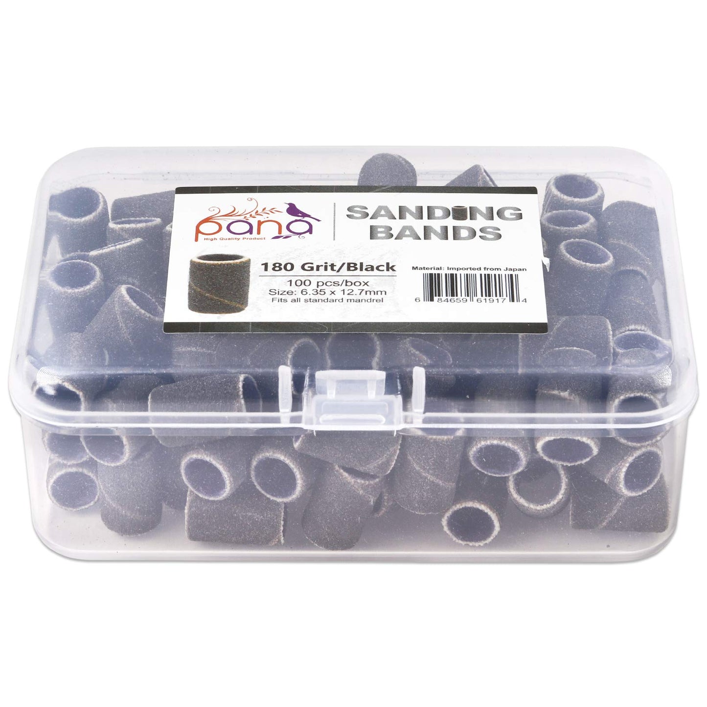 100 Pcs Large Black Nail Drill Bits Sanding Bands for Nail Drill 180 Coarse Grit – Nail File for Acrylic Nail Gel Manicures Pedicure