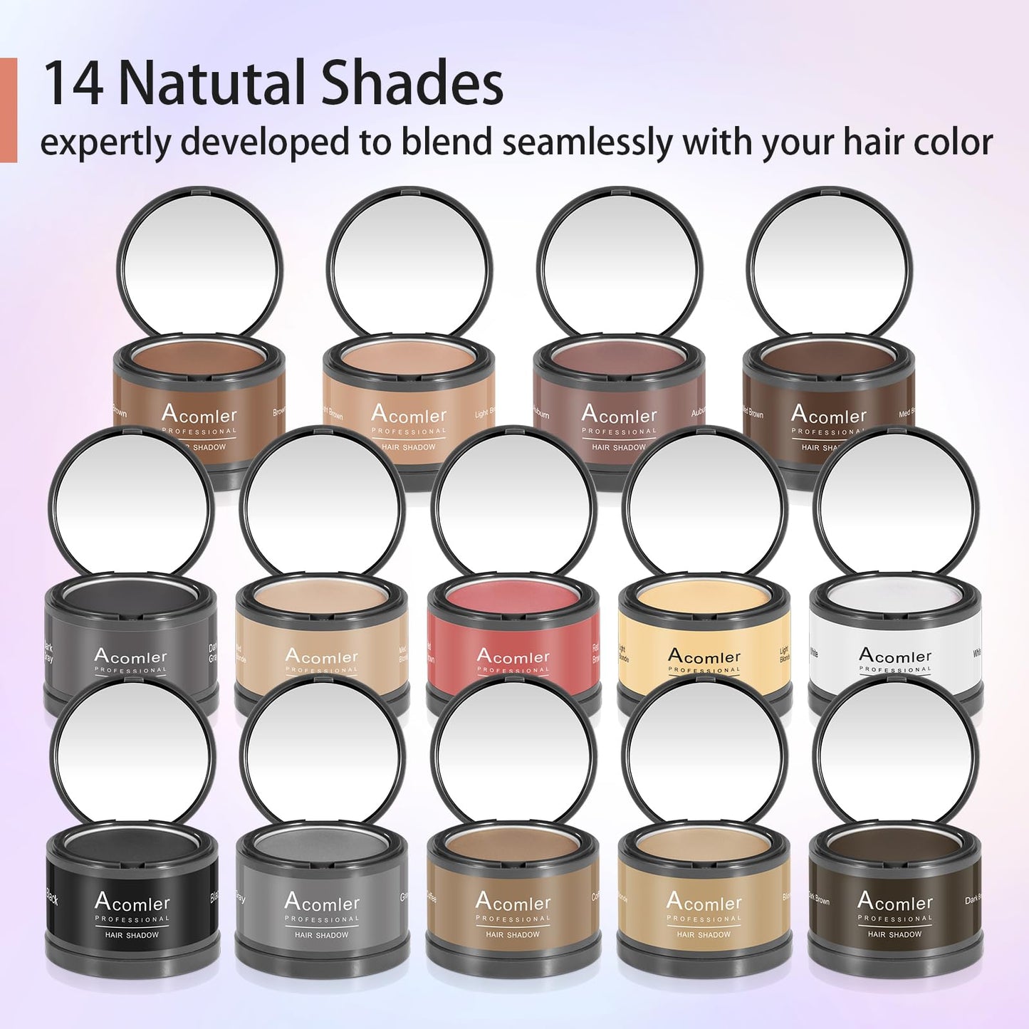 Acomler Instantly Root Touch Up Hairline Shadow Powder,Root Cover Up Hair Powder,Dark Brown for Thinning Hair, Grey Hair Coverage Hair Powder for Womem with Eyebrows,Beard Line,Bald Spots (Dark Brown)