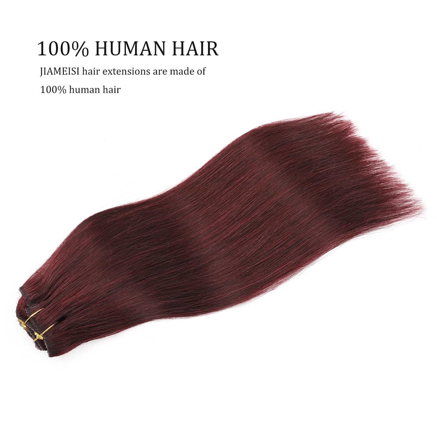Clip in Hair Extensions Human Hair, Double Weft 120g 8pcs Burgundy Red Clip in Real Human Hair Extensions for Women Long 20Inches Thick Clip Ins #99J Wine Red Human Hair Extensions