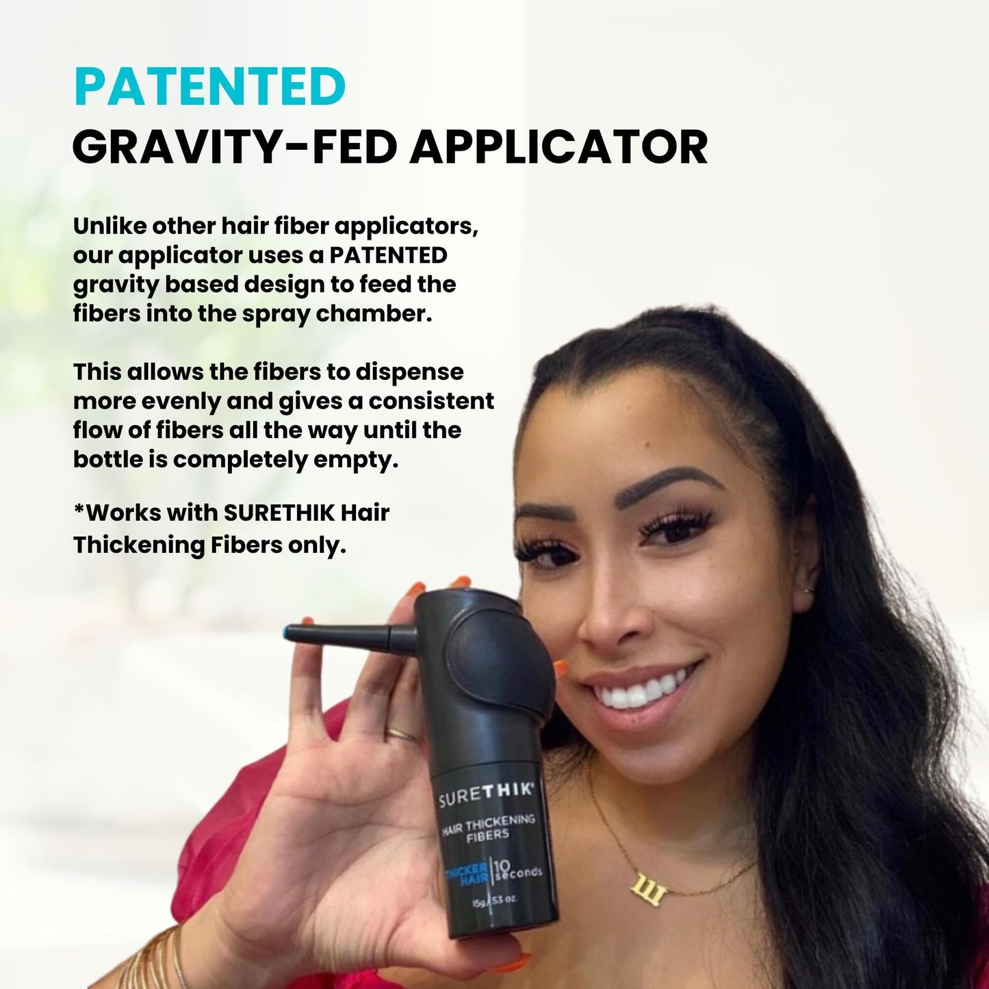 Hair Building Fibers, 15G, with BONUS Pump Applicator, Hairline Comb and 3 Nozzles, Hair and Hairline Filler Kit For Men and Woman (Black)