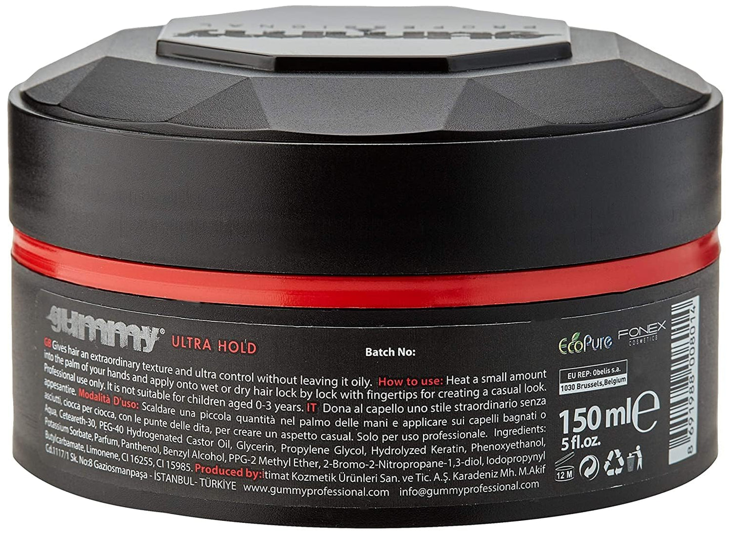 Gummy Ultra Hold Hair Styling Wax 5.07 fl.oz - Keratin Complex, 150 ml