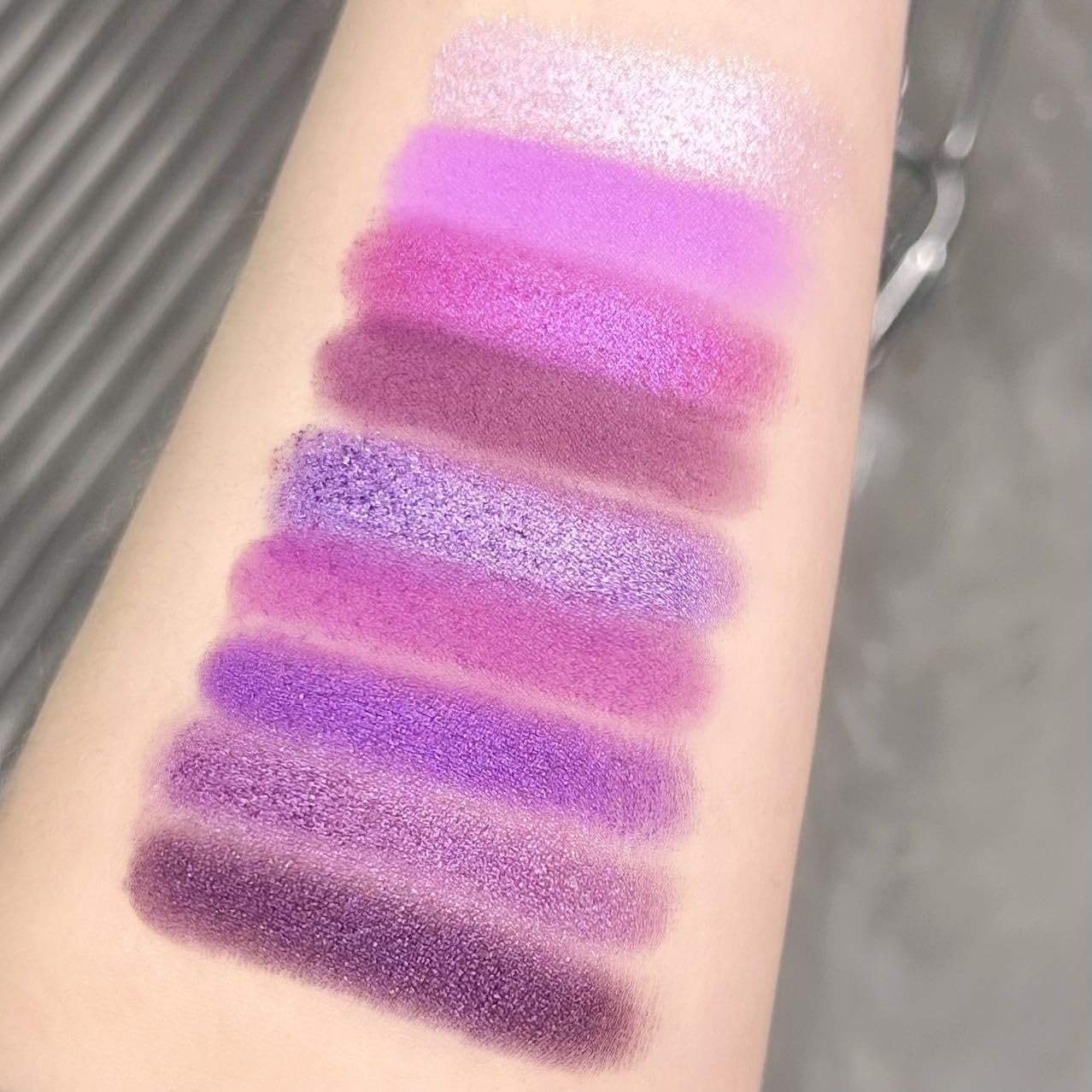 9 Colors Eyeshadow Palette - Purple Eyeshadow Theme, High Pigmented Blendable Matte & Glitter Shimmer Finishes, 24-Hour Long Lasting Eye Makeup for Christmas & Music Festivals(Purple)