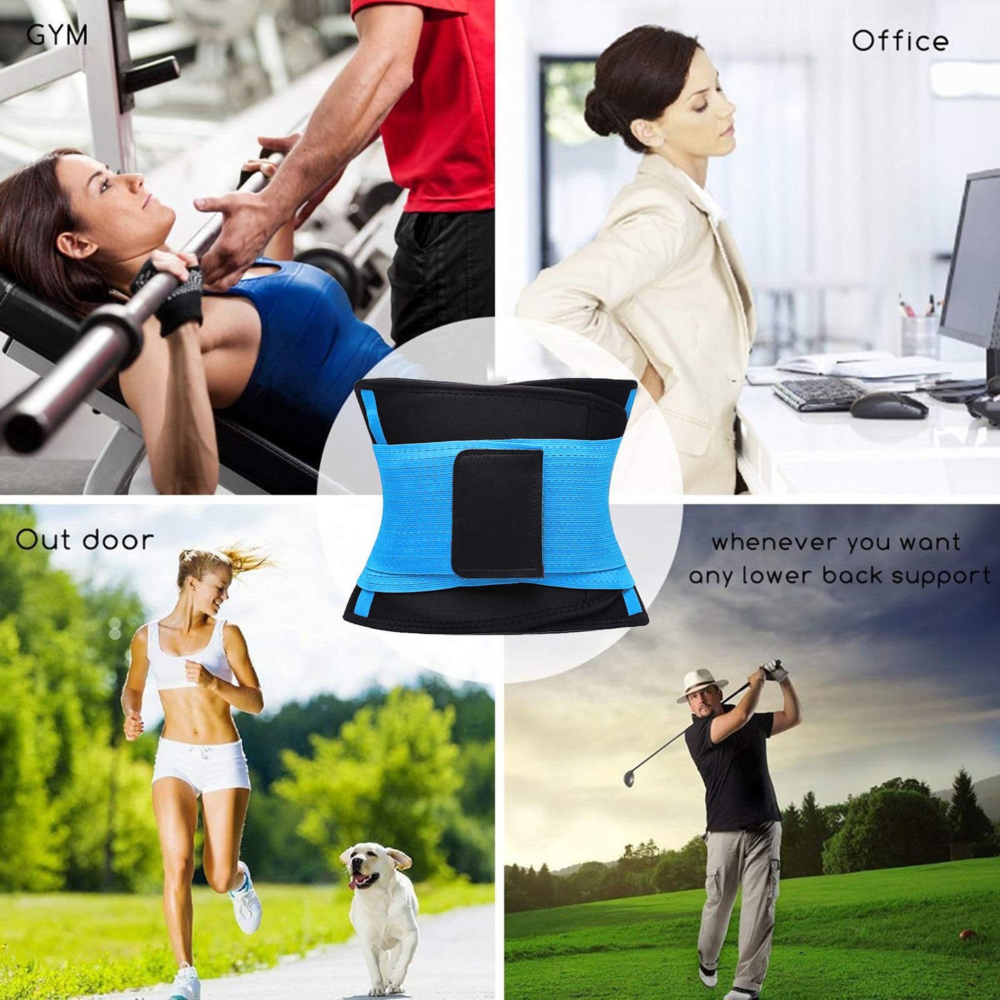 VENUZOR Waist Trainer Belt for Women - Waist Cincher Trimmer - Slimming Body Shaper Belt - Sport Girdle Belt (UP Graded)(Blue,Small)