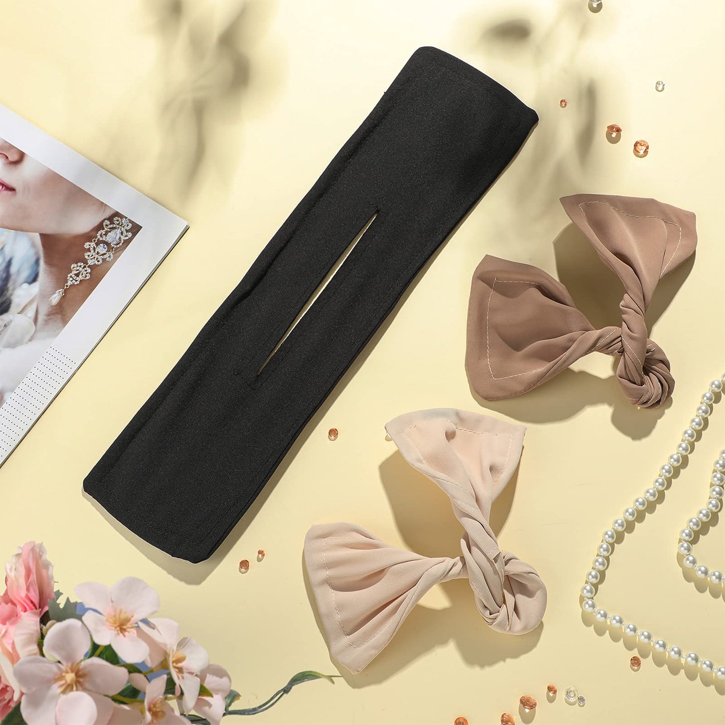 3 Pieces Hair Bun Maker for Women French Hairstyle Twist Donut Flexible Former Accessories Lazy Curler for Women Long Hair Styling(Black, Beige, Khaki)