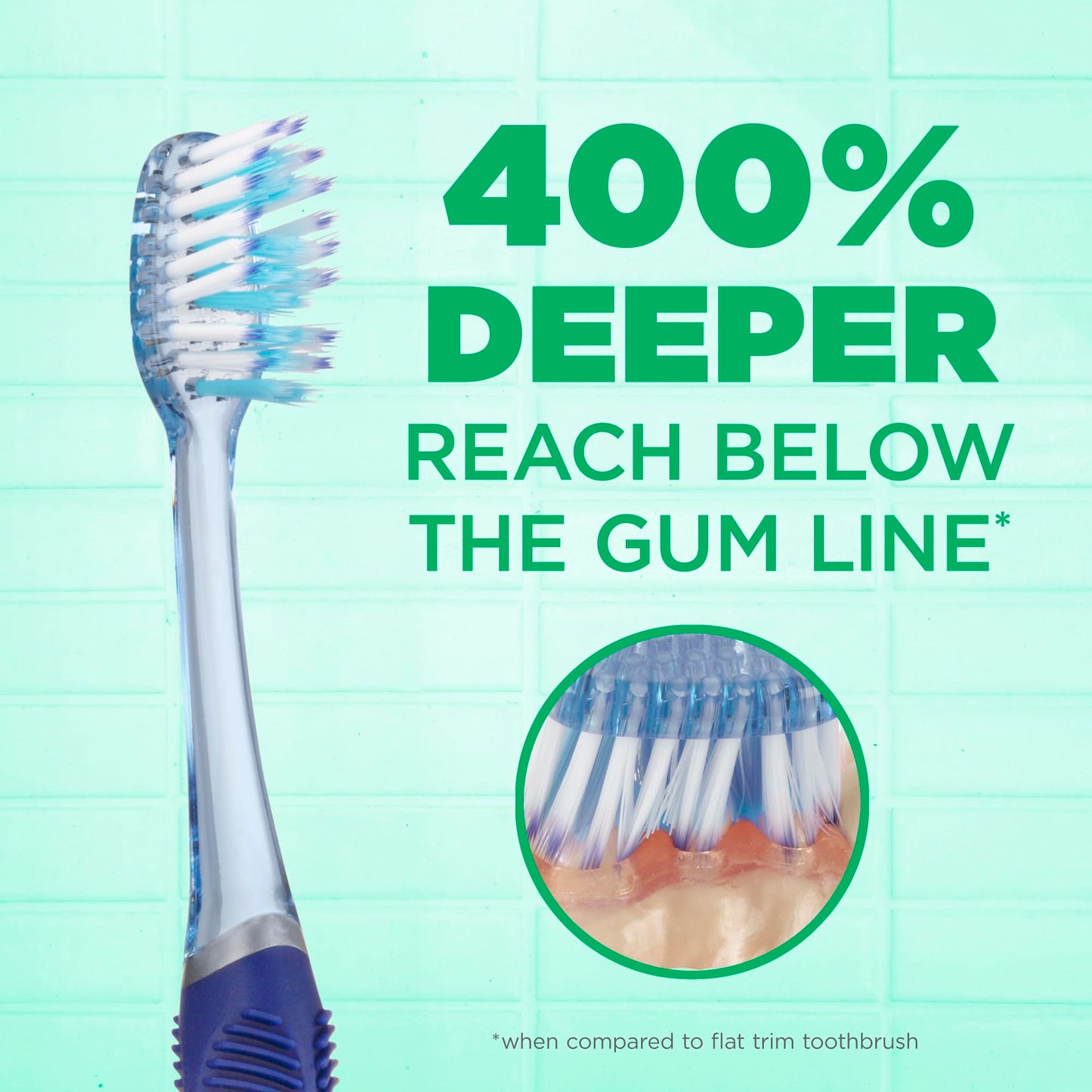 GUM Technique Deep Clean Toothbrush - Compact Head - Soft Toothbrushes for Adults with Sensitive Soft Bristles, 3ct