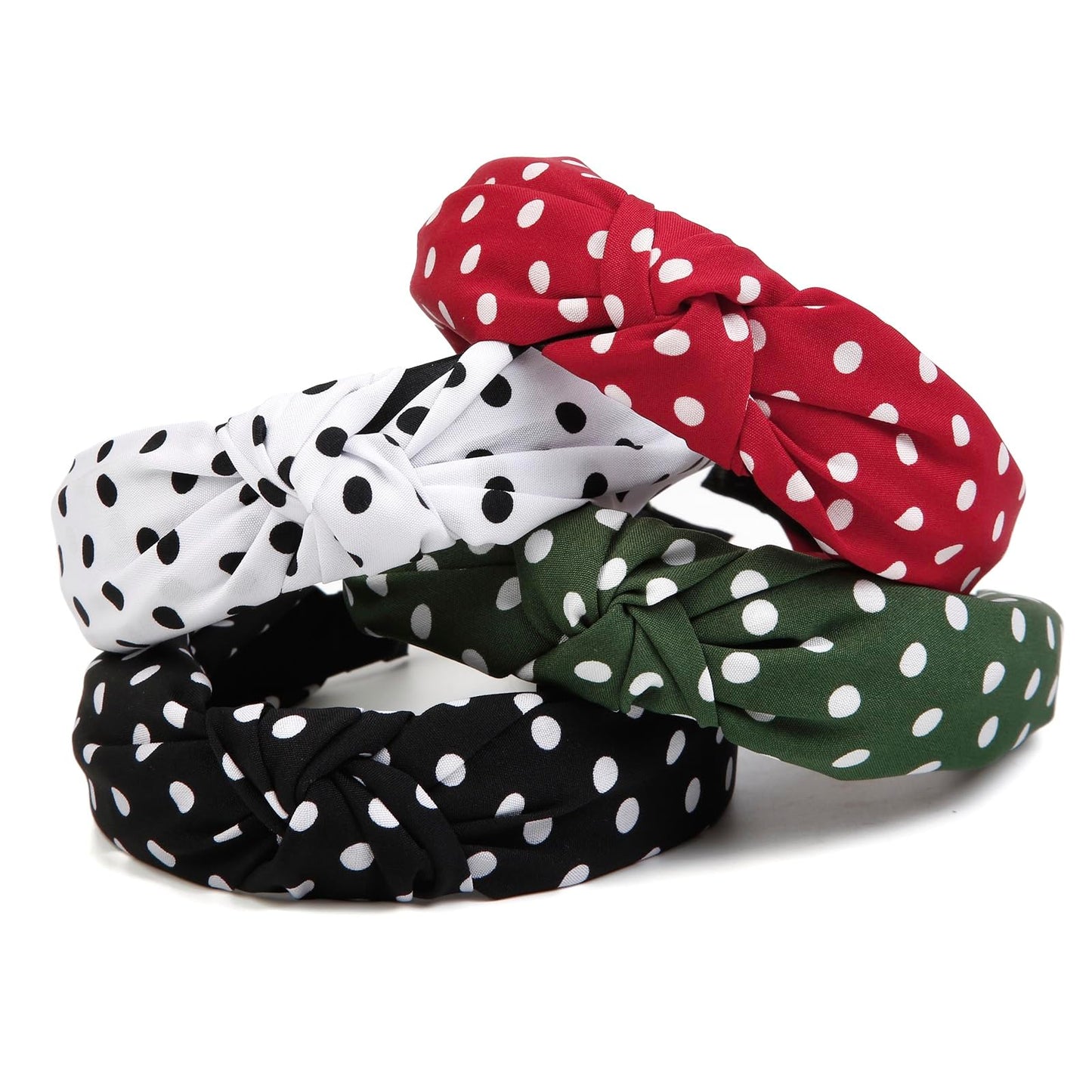 Christmas Polka Dot Headbands for Women Knotted Headbands for Girls Cute Top Knot Head Bands for Women's Hair Non Slip Fashion Hair Accessories for Women Girls