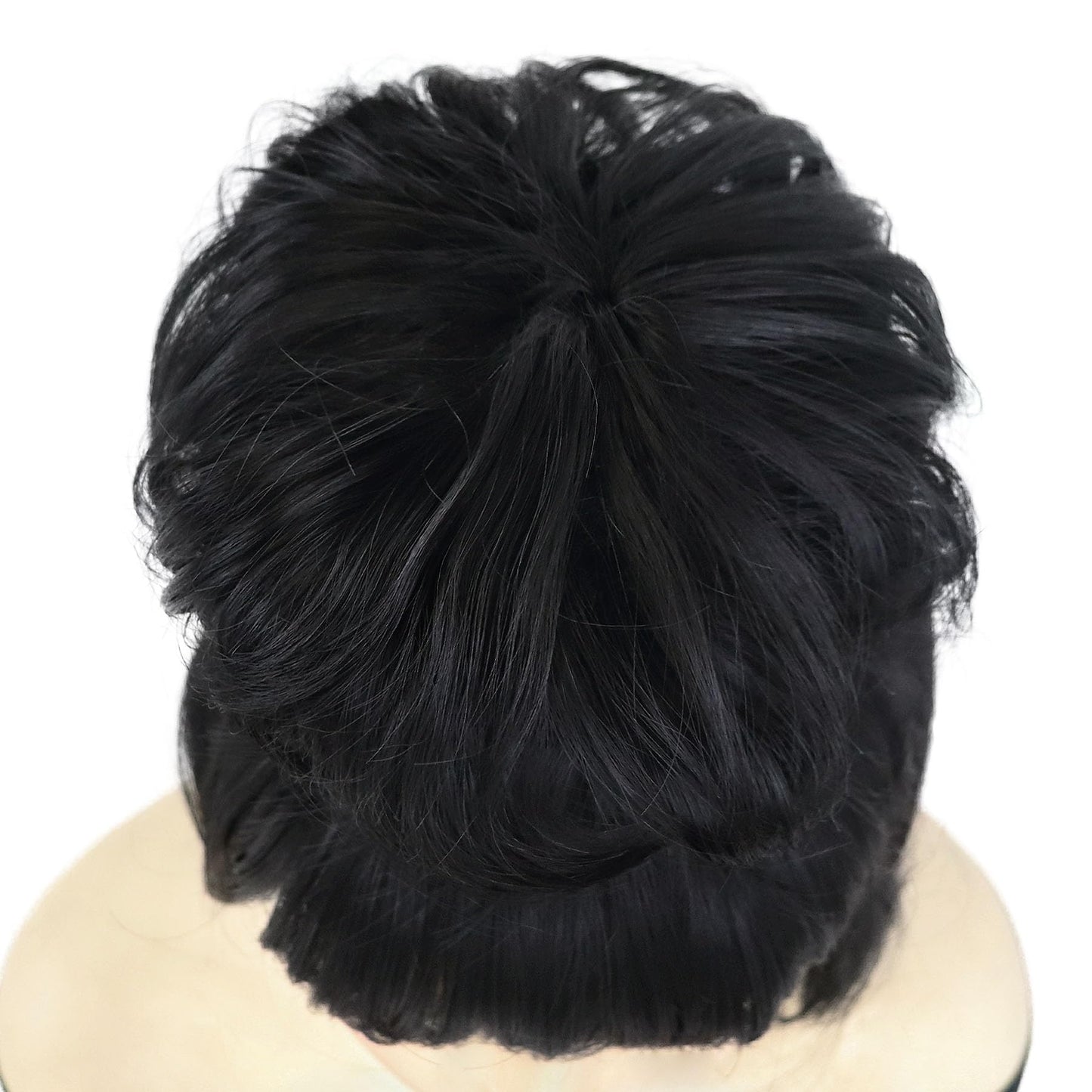 GNIMEMGIL Long Black Cosplay Wig With Bun,Synthetic Hair Bride Wigs for Costumes,Halloween Costume Wigs for Women