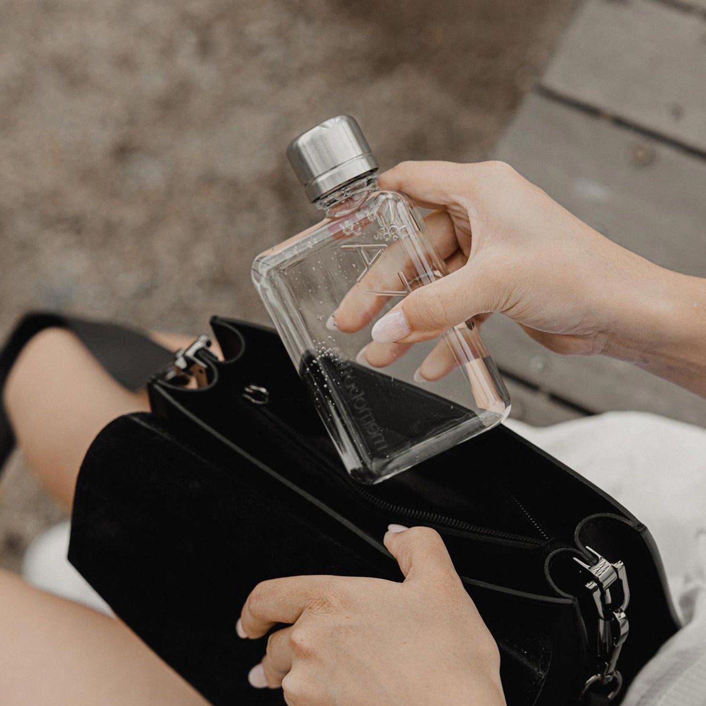 A7 memobottle - The Flat Water Bottle Designed to fit in Your Bag | BPA Free | 6oz (180ml)