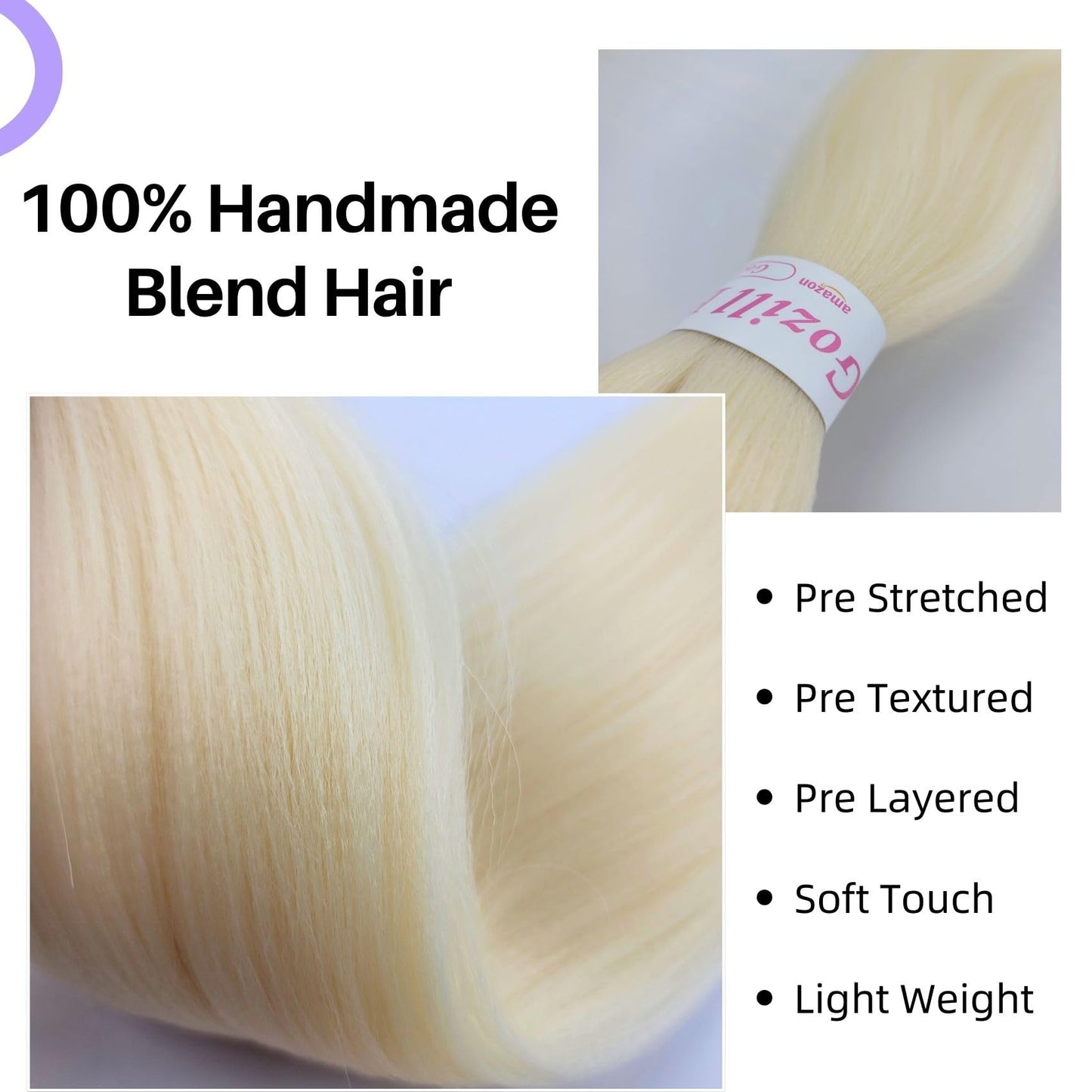 22Inch Blonde Braiding Hair Pre Stretched Braids Hair Extension for Braiding