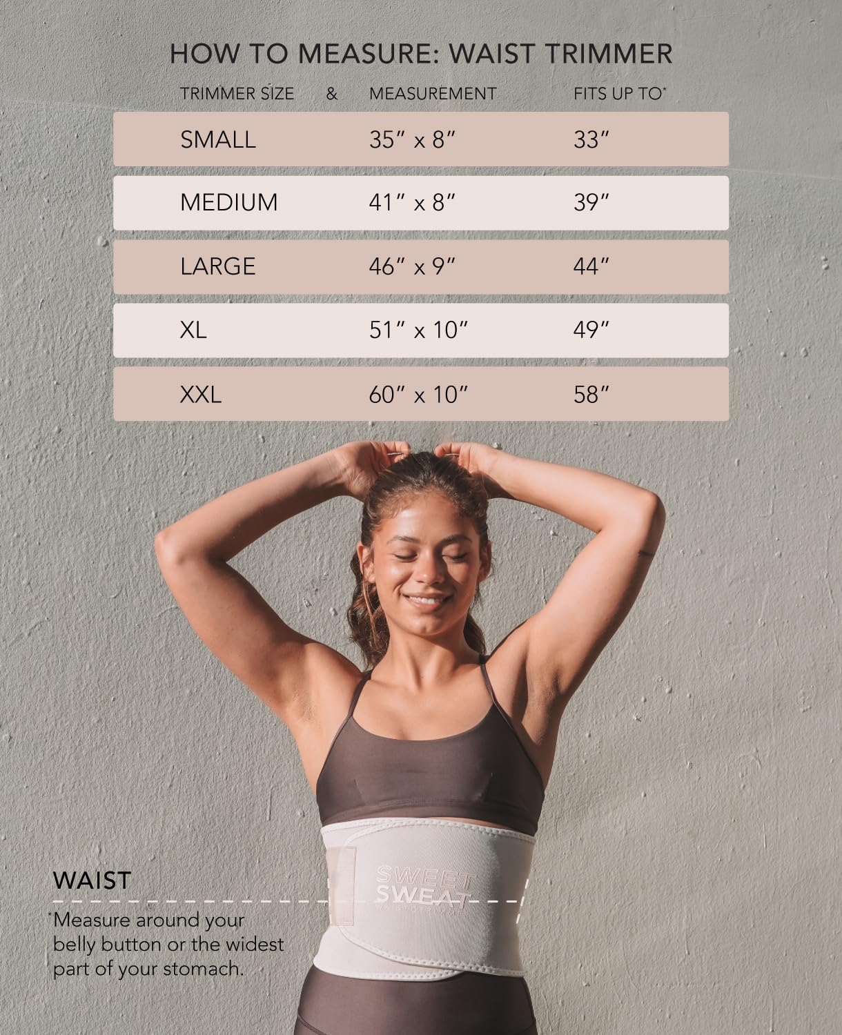 Sports Research Sweet Sweat Toned Waist Trimmer for Women and Men | Premium Waist Trainer Belt to 'Tone' Your Stomach Area (Quartz, Small)