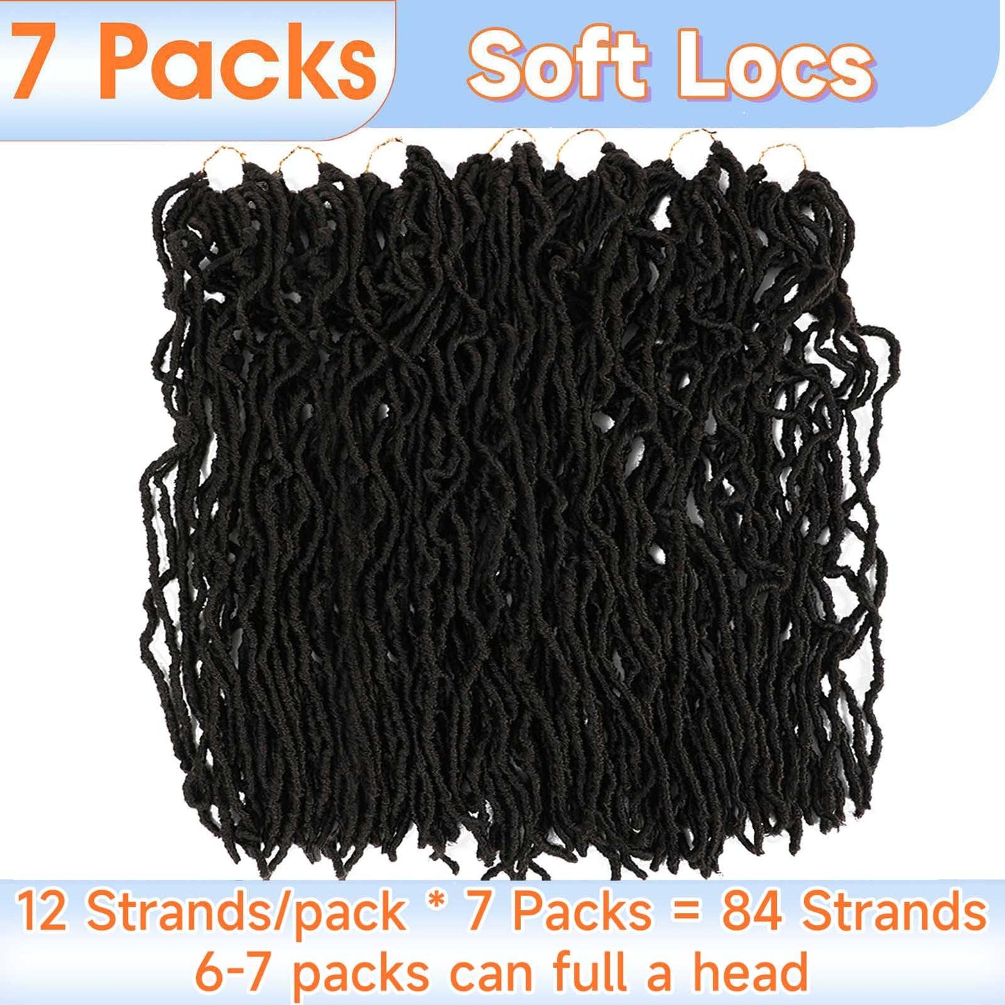 Soft Locs Crochet Hair 22 Inch 7 Packs Pre Looped Faux Locs Crochet Hair For Black Women Butterfly Faux Locs Hair Curly Crochet Loc Extensions(22inch, 7 Packs, 4#)