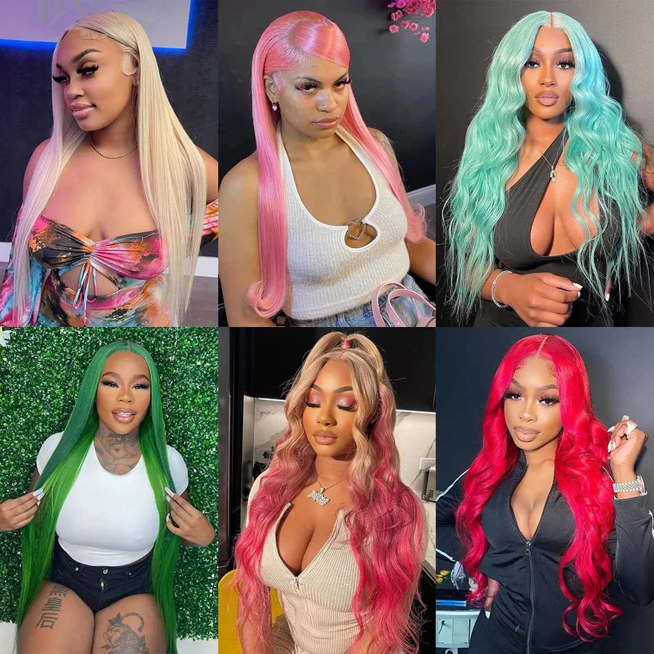 613 Blonde Lace Front Wig Human Hair 13x4 Lace Frontal Straight Wig Human Hair Pre Plucked with Baby Hair 180% Density Transparent Lace Frontal Straight Wigs for Woman with Natural Line(22Inch)
