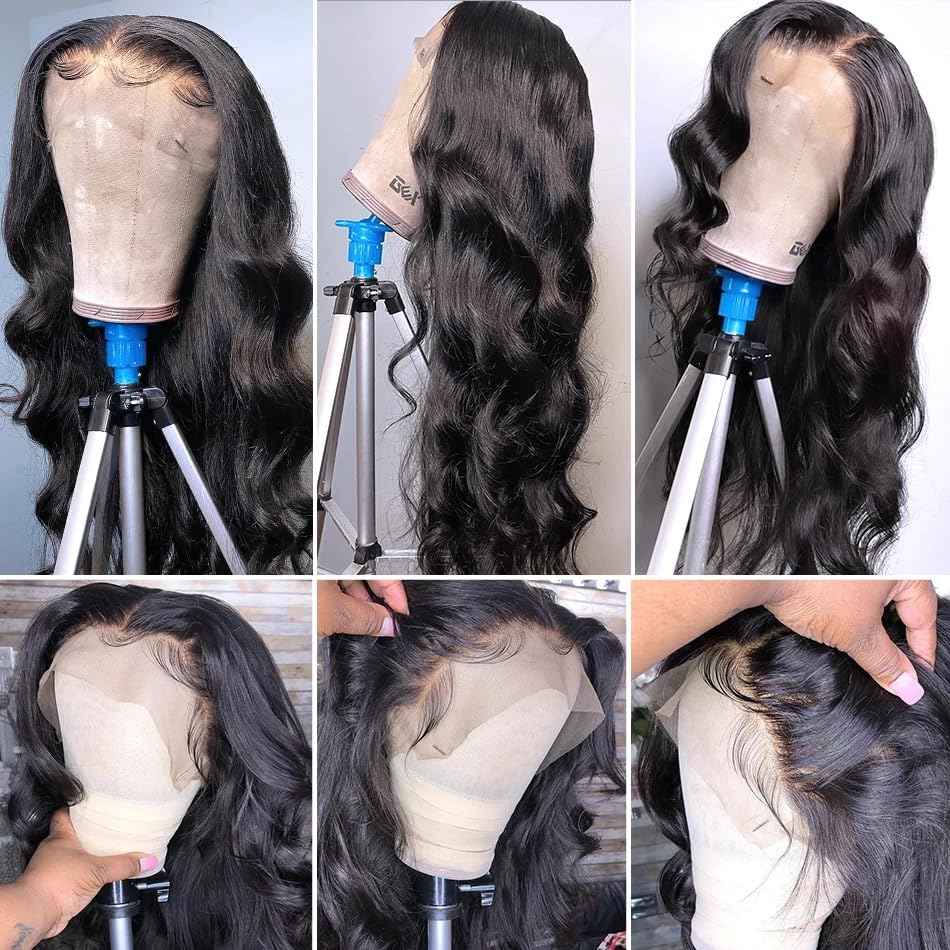 Abhayy Body Wave Wig 250 Density Human Hair Wig Skinlike HD Lace Wig 18 Inch 13X4 Lace Front Wigs Human Hair Human Hair Wigs For Black Women Glueless Wigs Lace Frontal Wigs Human Hair