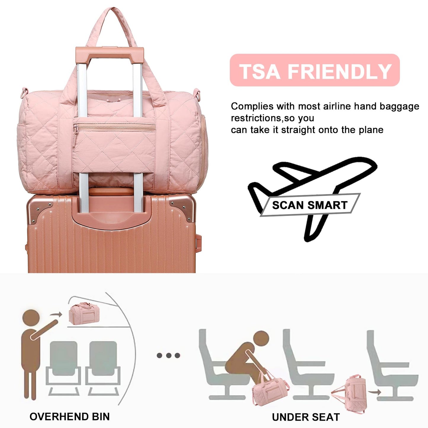 BLUBOON Duffle Bag Girls Kids Cute Gym Bag with Shoes Compartment & Wet Separation Waterproof Sports Overnight Travel Bag