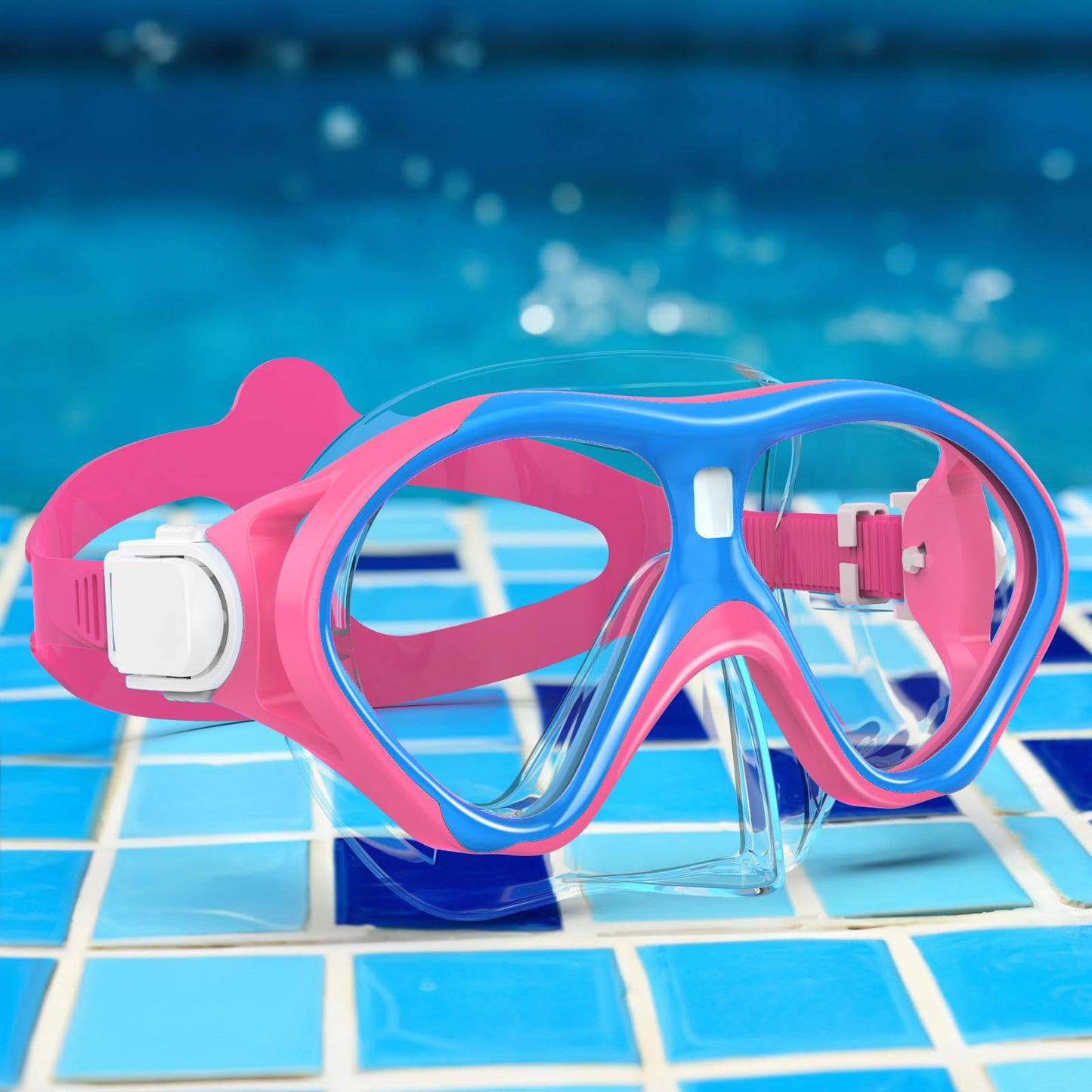 ACQCES Kids Swimming Goggles Snorkel Diving Mask for Boys Girls Ages 5-15, Luminous Anti-Fog Swim Goggles with Nose Cover
