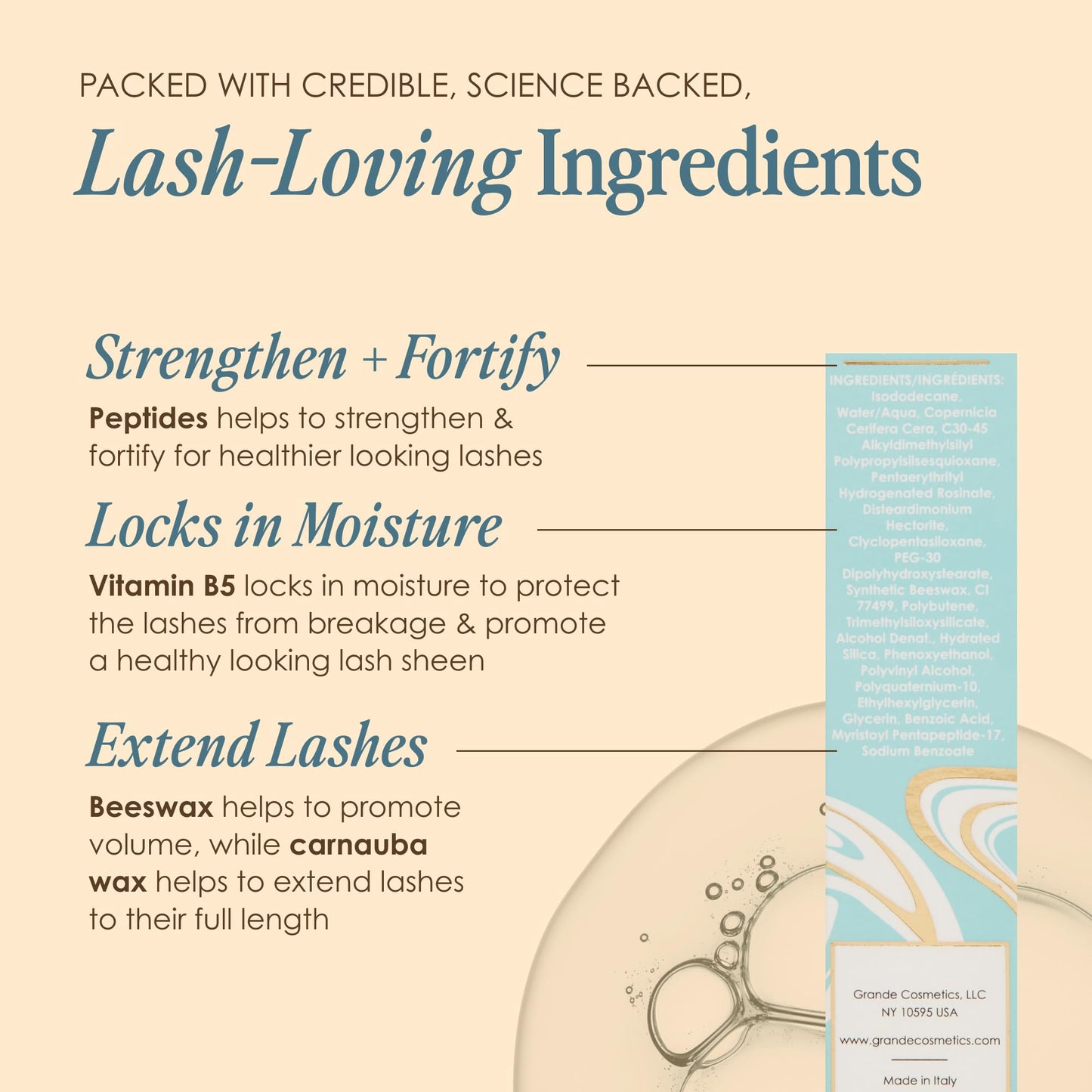 Grande Cosmetics GrandeMASCARA Waterproof Conditioning Peptide Mascara