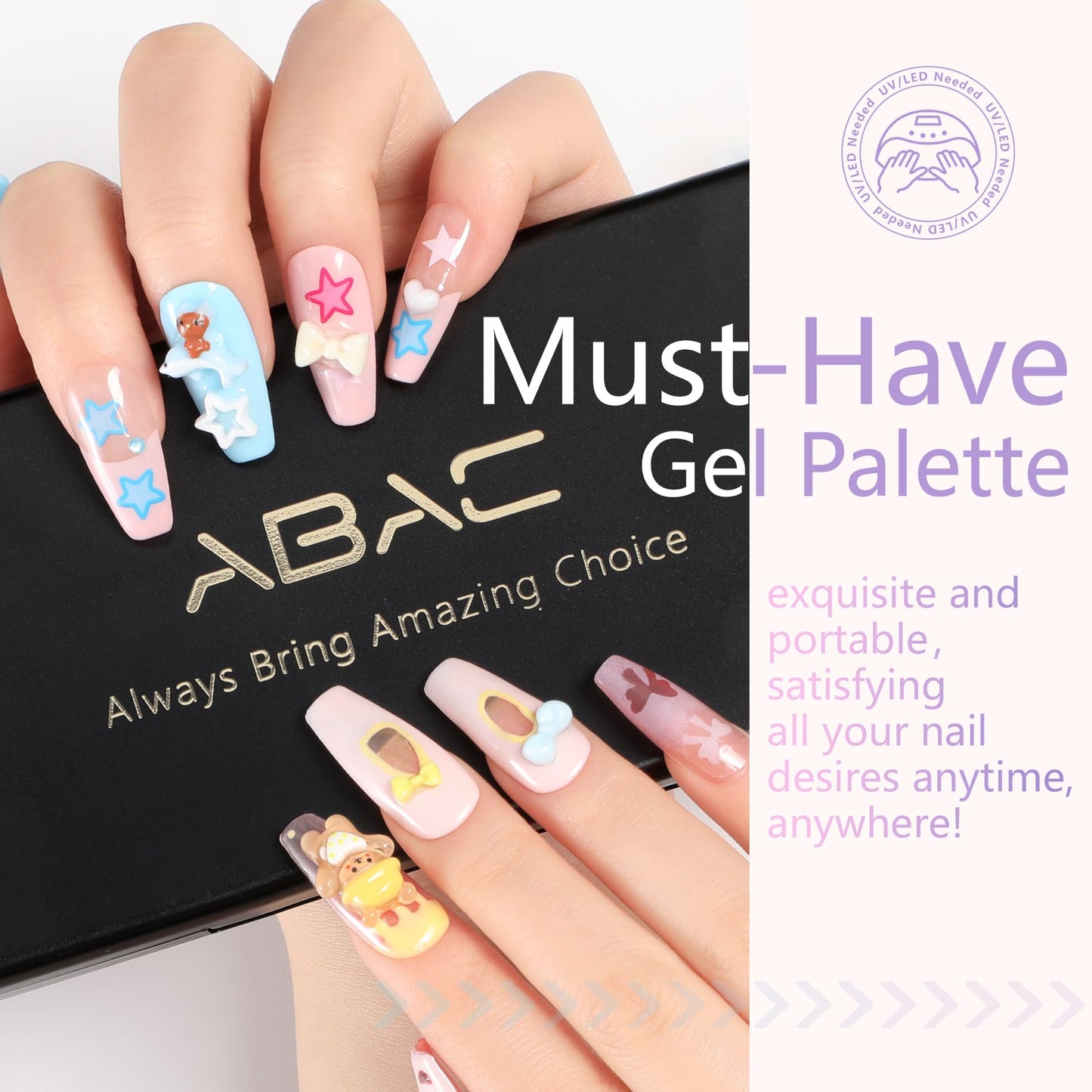 ABAC Pastel Shimmer Solid Gel Polish Set,Spring&Summer Hema-free 24 Colors Soak Off Gel Polish Kit with Double-Ended Nail Art Brush for Salon and Nail Art DIY at Home