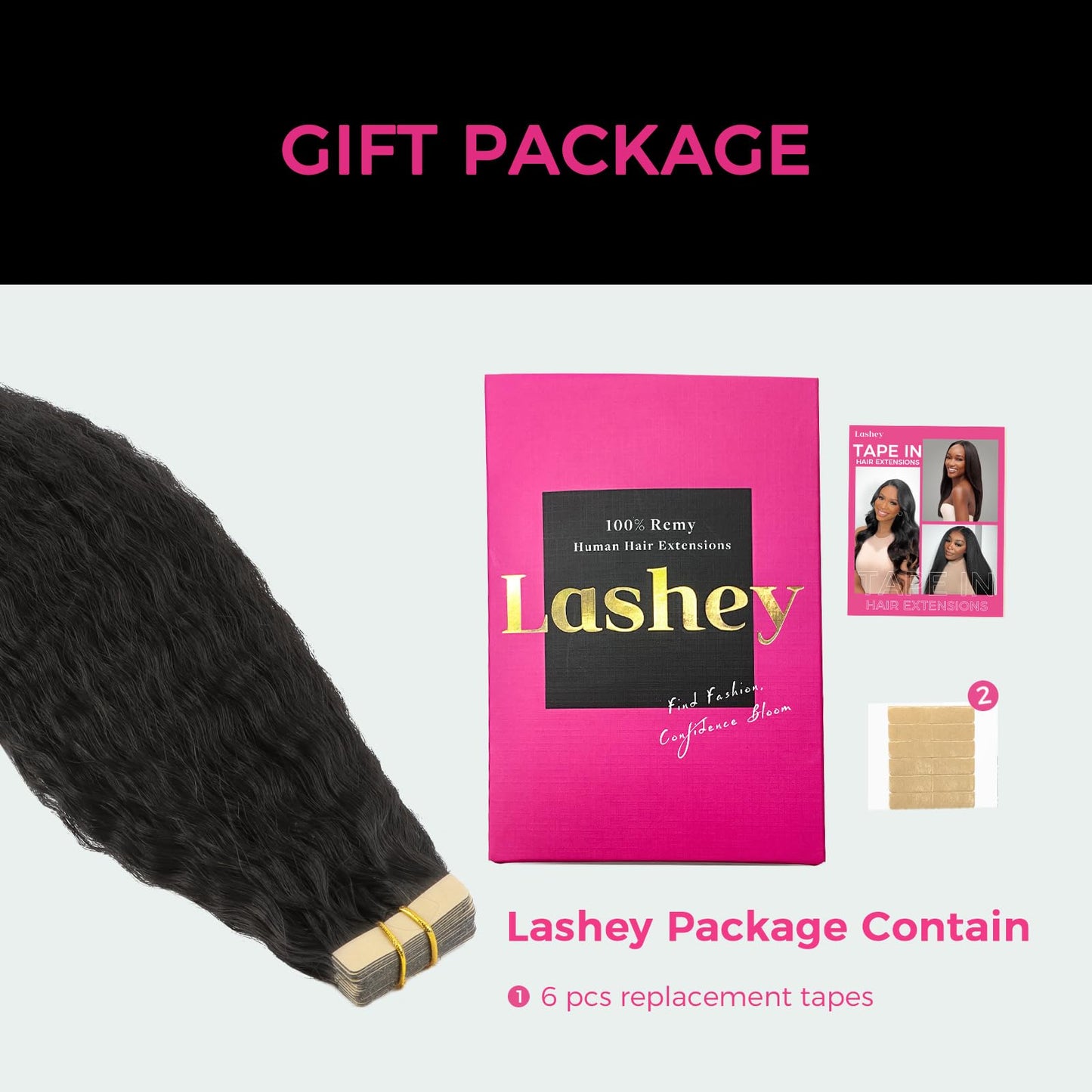 Lashey Tape in Hair Extensions Human Hair for Black Women Kinky Straight Tape in Hair Extensions Natural Black 14 Inch 50g/pack 20pcs Real Natural Human Hair for Women