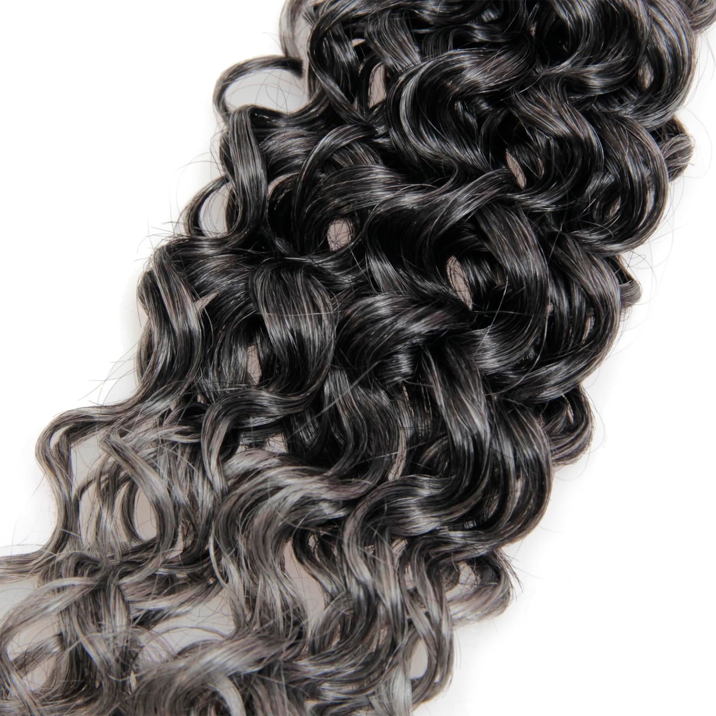 GoGo Curl Crochet Hair Water Wave Curly Crochet hair for Women Grey Synthetic Bohemian Crochet Braid Deep Wave Braiding Hair Extensions (12 inch(Pack of 6), T1B/Grey)
