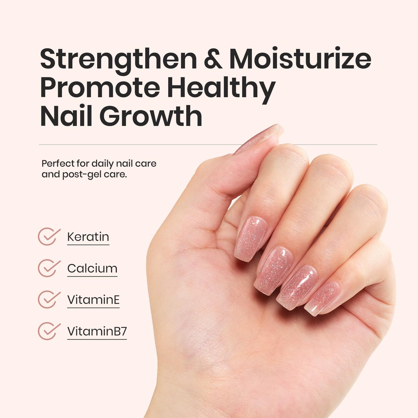 Beetles Rubber Base Color Gel Nail Polish, 6 Colors 5 IN 1 Nude Rubber Base Gel Neutral Sheer Pink Peach Glitter Gel Nail Polish for Thin Nails Soak Off Nail Art Design Gifs for Women
