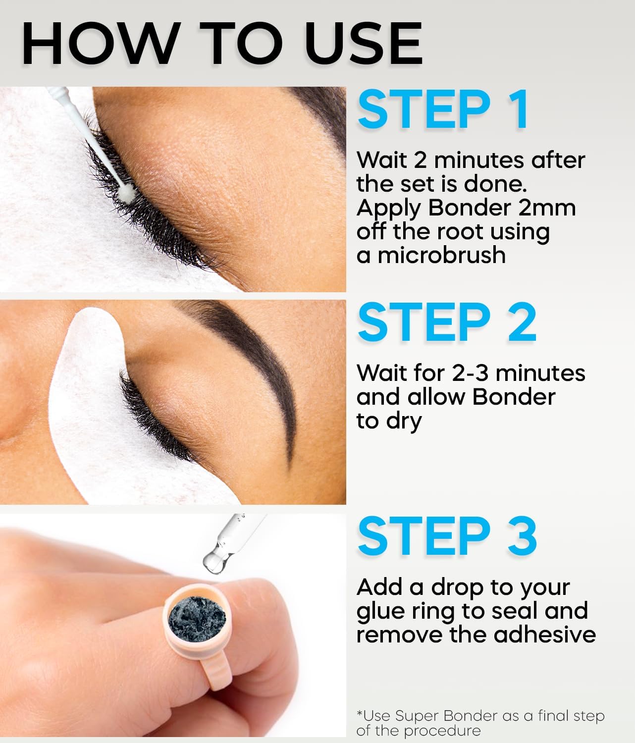Super Bonder for Lash Extensions by Stacy Lash/Locks Eyelash Glue Fumes/Lash Extension Primer Complement/Lash Bonder for Mink Individual Lashes/Eyelash Extension Supplies