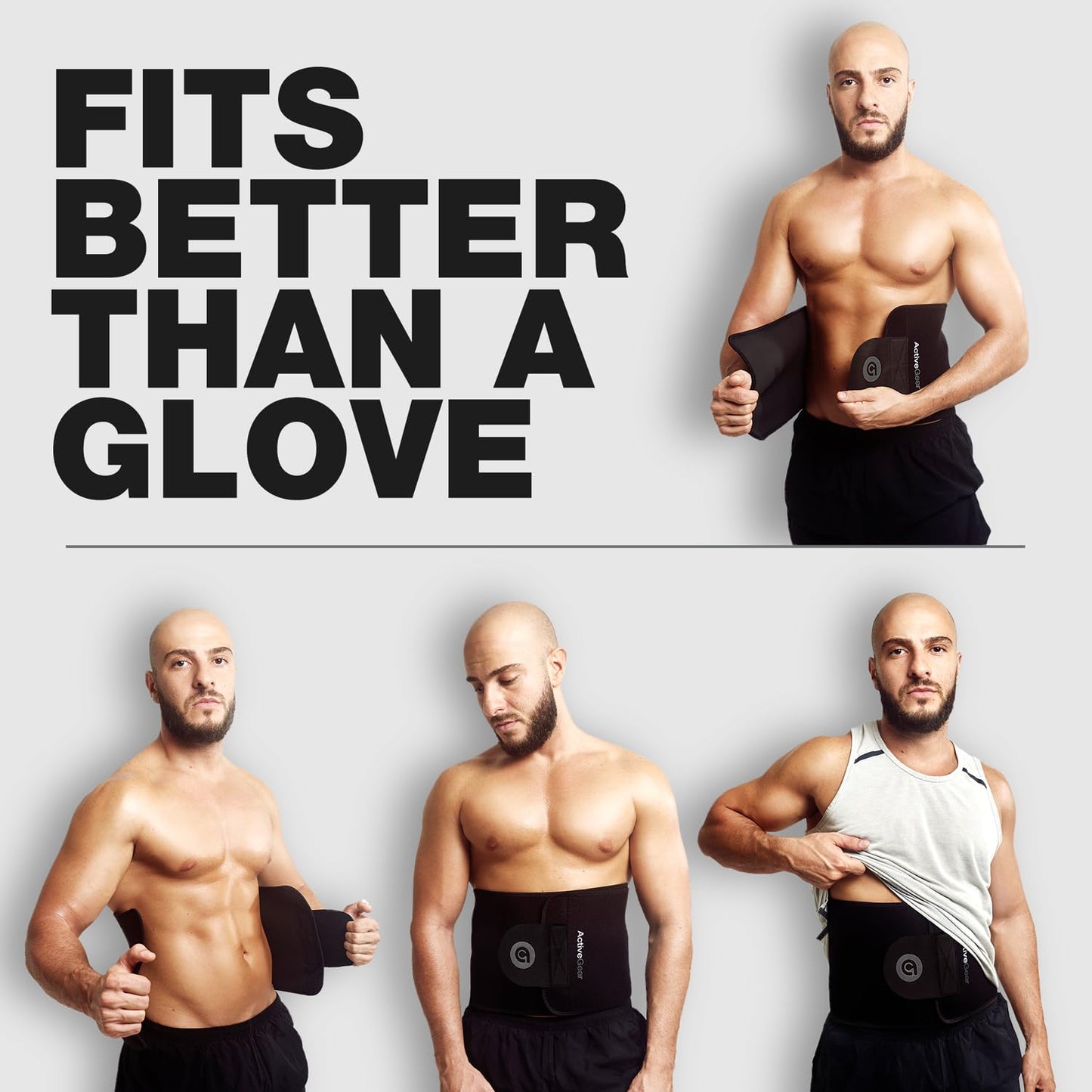 ActiveGear Waist Trimmer Belt for Stomach and Back Lumbar Support, Large: 9" x 46" - Charcoal