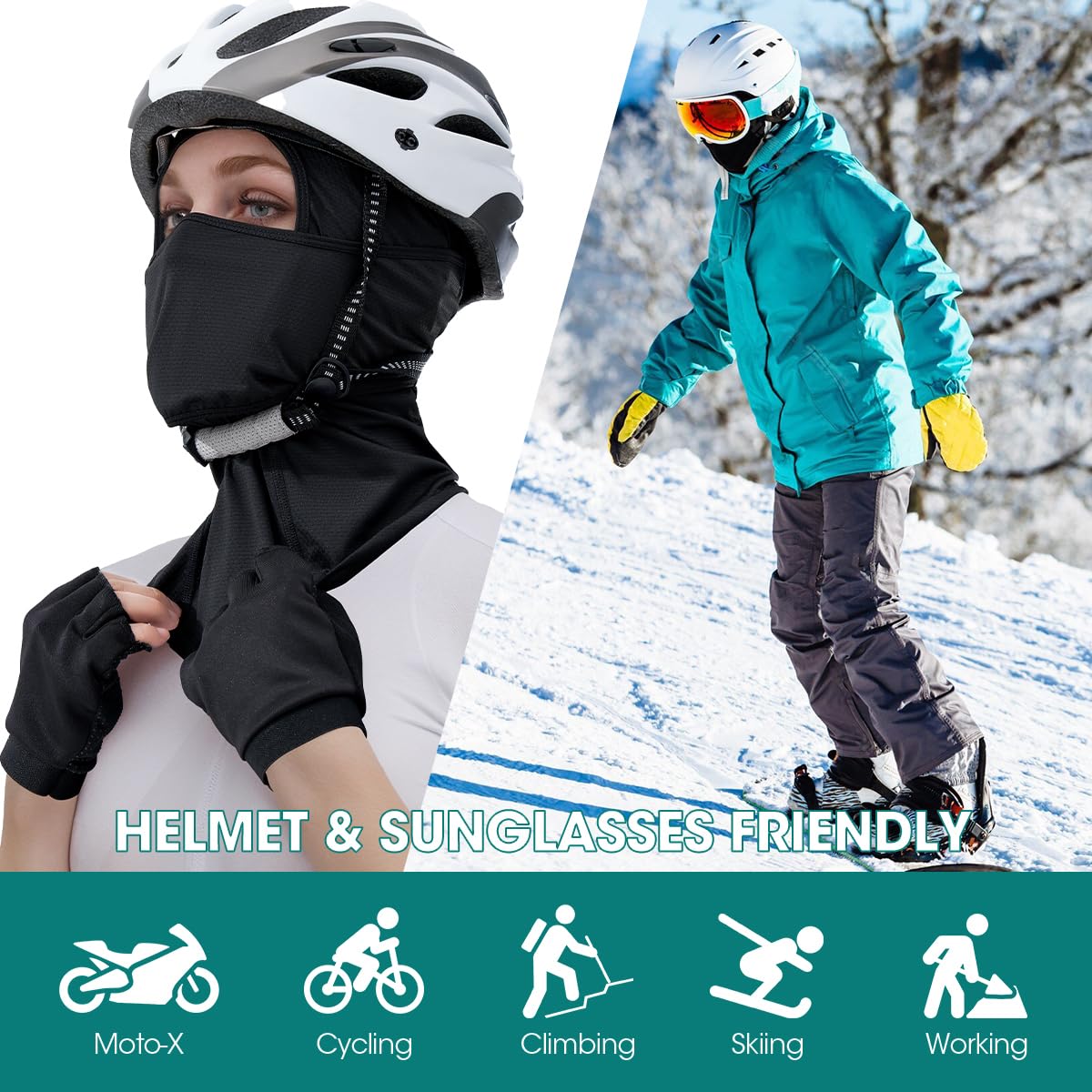 3 Pieces Balaclava Moveable Face Mask Ski Mask Sun Protection Breathable Balaclavas for Men Women Cycling Outdoor Sports