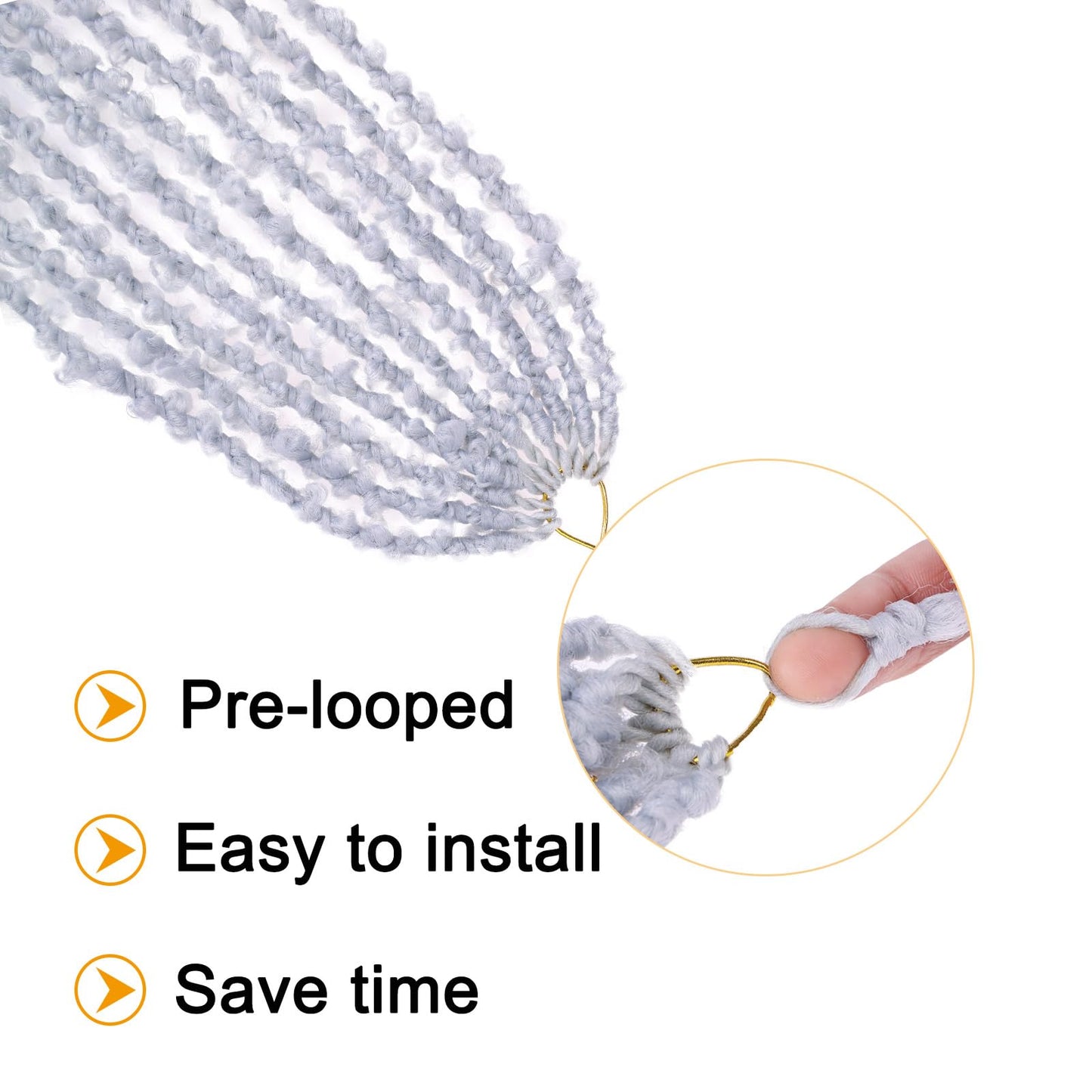 ZRQ 30 Inch Butterfly Locs Crochet Hair Grey Distressed Faux Locs Crochet Braids,Light Weight Handmade Goddess Soft Locs Crochet Locs Braids for Women(2Packs,grey#)