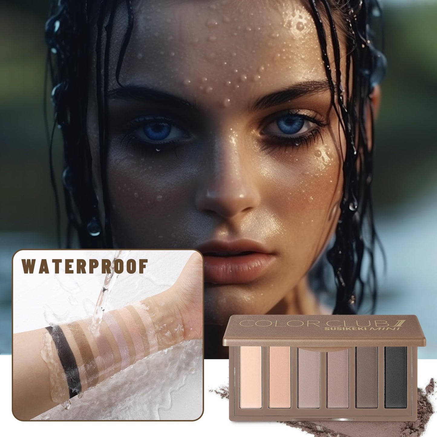 6 Colors Mini Naked Eyeshadow Makeup Palette with Brush Neutral Nude Smoky Eye Shadow Taupe & Brown Matte Make Up Pallet with Mirror Highly Pigmented Long Lasting Waterproof Travel Size Gift Kit