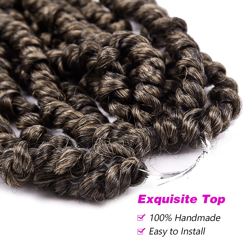 Silike Passion Twist Crochet Hair 18inch 6packs Pre-Twisted Synthetic Long Curls 12 Roots Braiding Hair Extensions For Women (18 inch, T27)