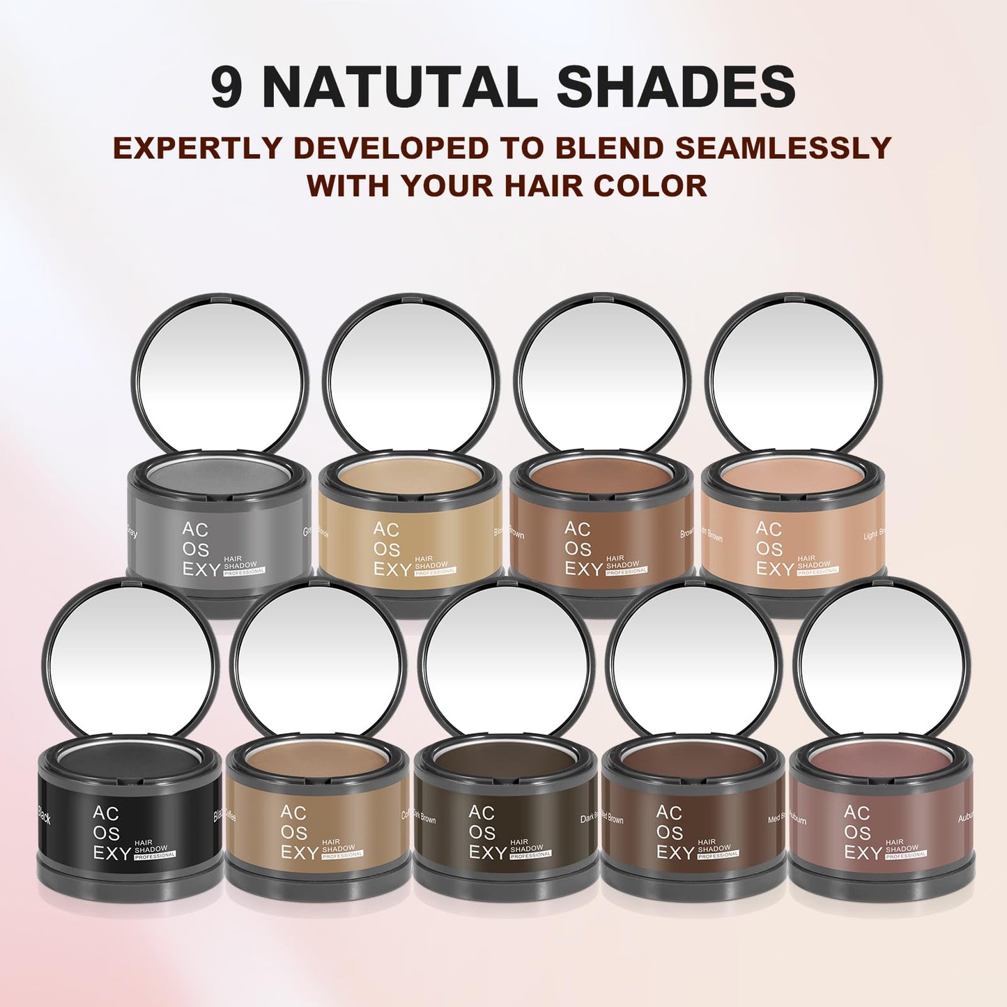 Acosexy Root Touch Up Powder - Instant Gray Hair Coverage for Hairline, Eyebrows, Beard Line and Bald Spots (Coffee)