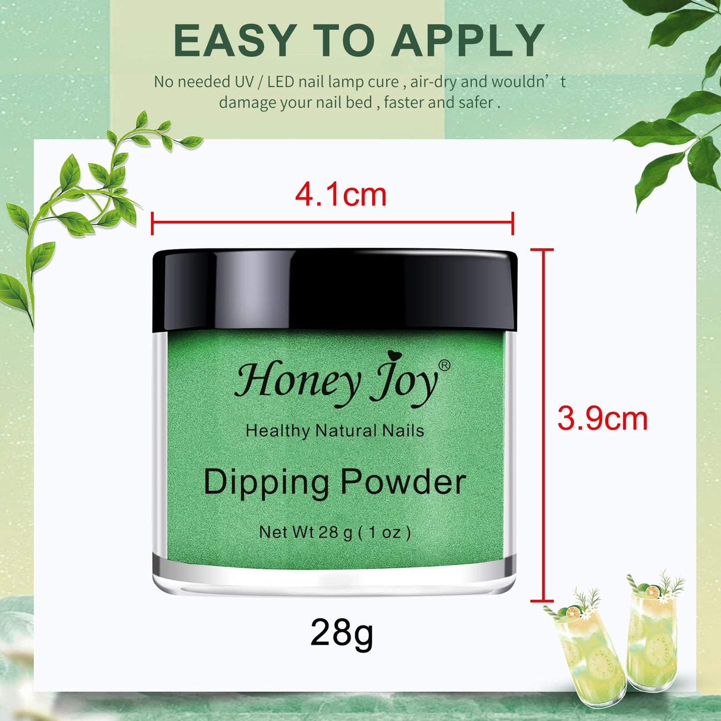28g/Box Glitter Green Fine Dipping Powder No Lamp Cure Nails Dip Powder Like Gel Nail Natural Dry For Nail Salon£¬No.35