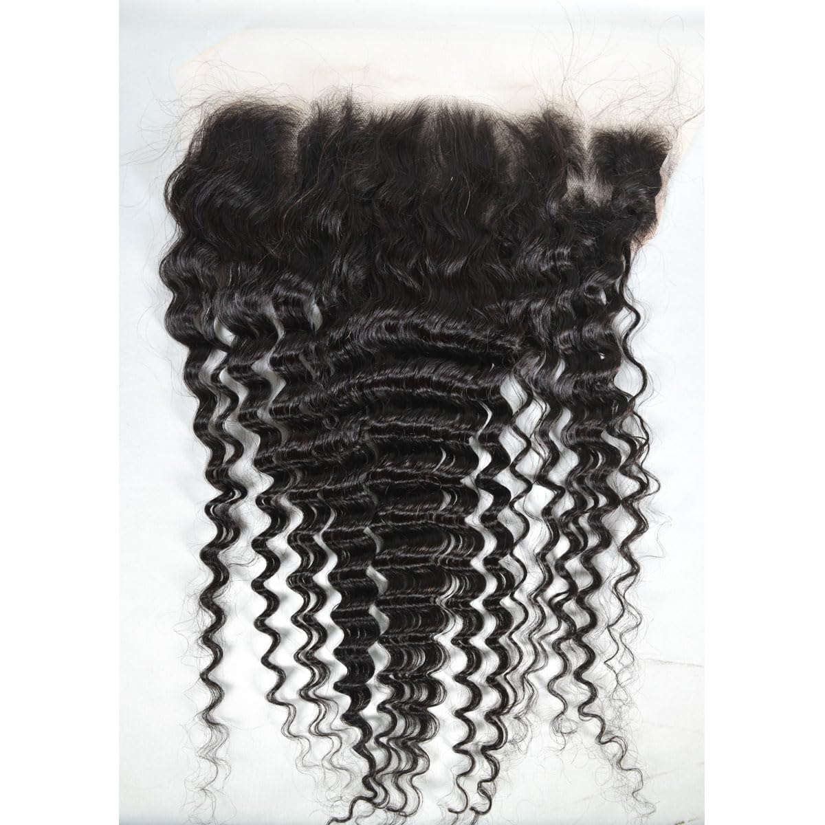 13x6 Lace Frontal Transparent Lace 100% Unprocessed Brazilian Virgin Human Hair Lace Closure Pre Plucked with Baby Hair Natural Black Color (13x6,Deep Wave, 20 Inch)