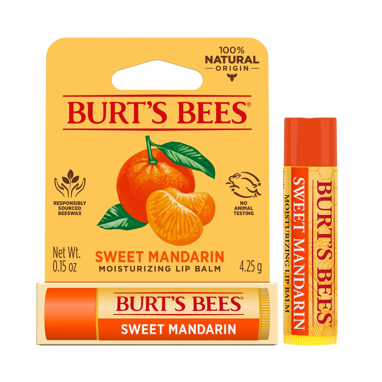 Burts Bees Sweet Mandarin Moisturizing Lip Balm Unisex 0.15 oz