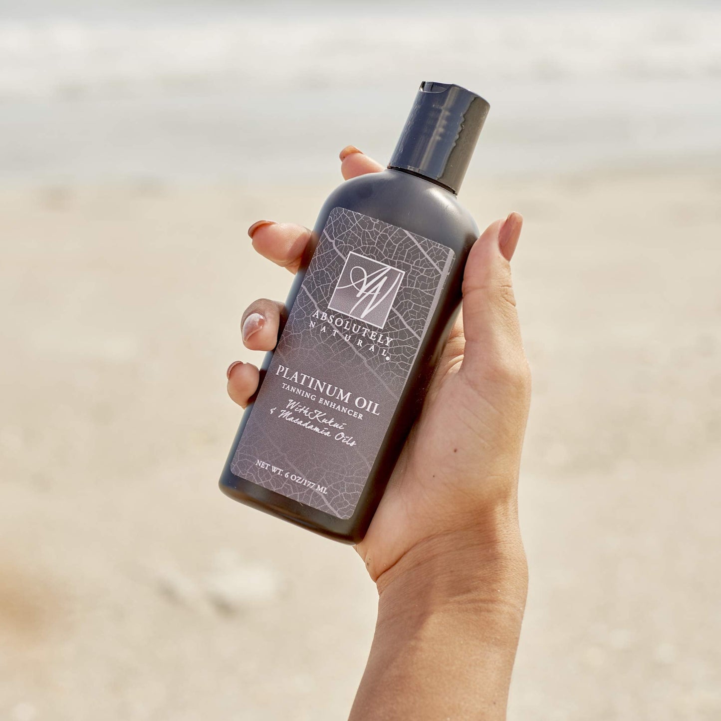 Absolutely Natural - Platinum Dark Tanning Oil - Organic Suntan Lotion with Bronzer for Outdoors & Massages - Rose Hips & Aloe - 6 Oz