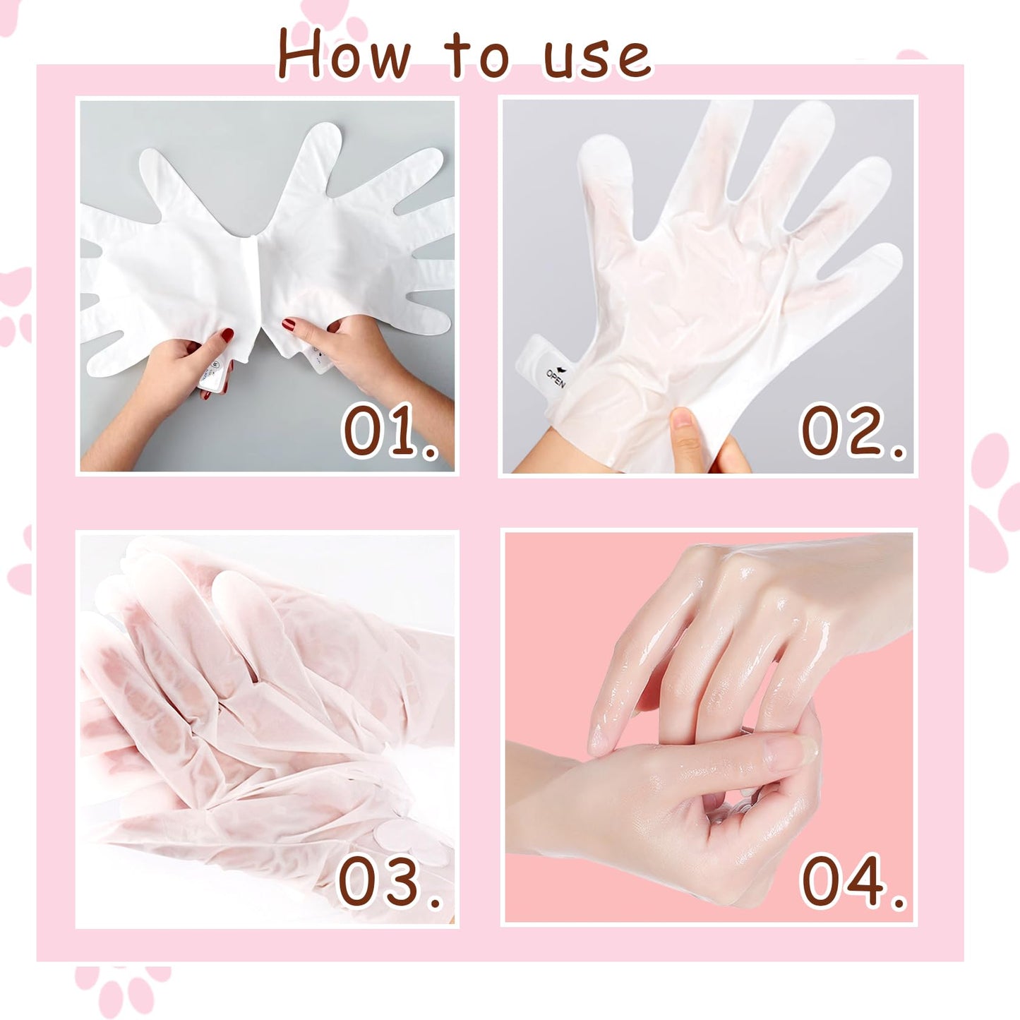 DWDiWen Hand Masks, 6 Pairs Hydrating Exfoliating Hand Peeling Mask, Smooth Hand Masks Moisturizing Gloves Overnight for Dry, Rough, Cracked Hands, Hand Skin Moisturizer Glove for Women Men(D
